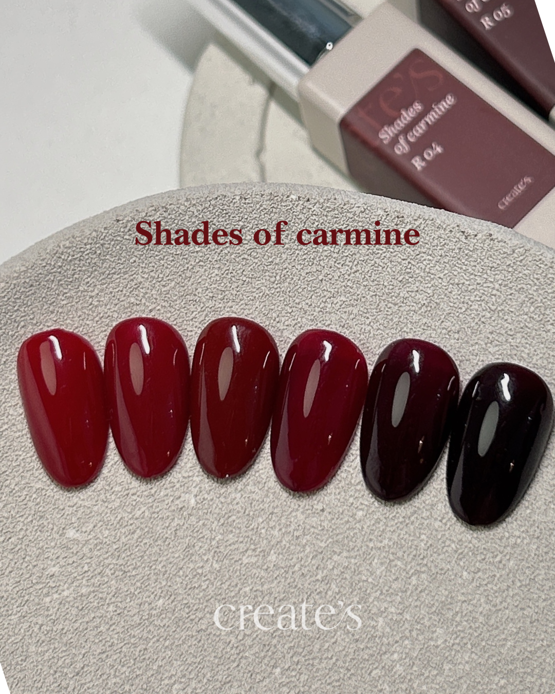 Create’s CRE 2025 紅色系R01-R06 COLOR GEL 8ml 深紅 酒紅色