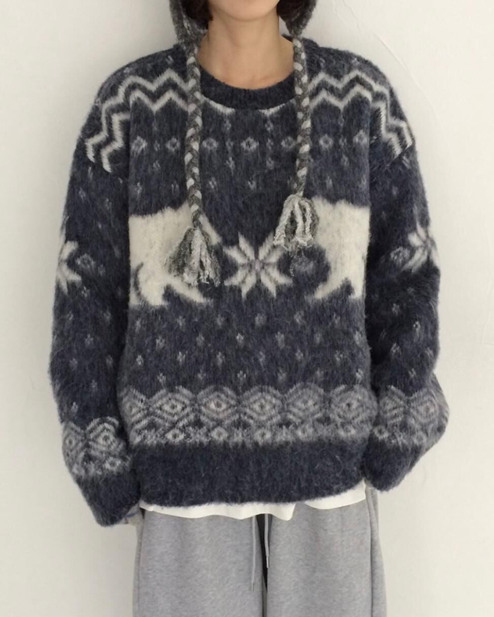 北極熊圖案針織衫 Tac-0341T