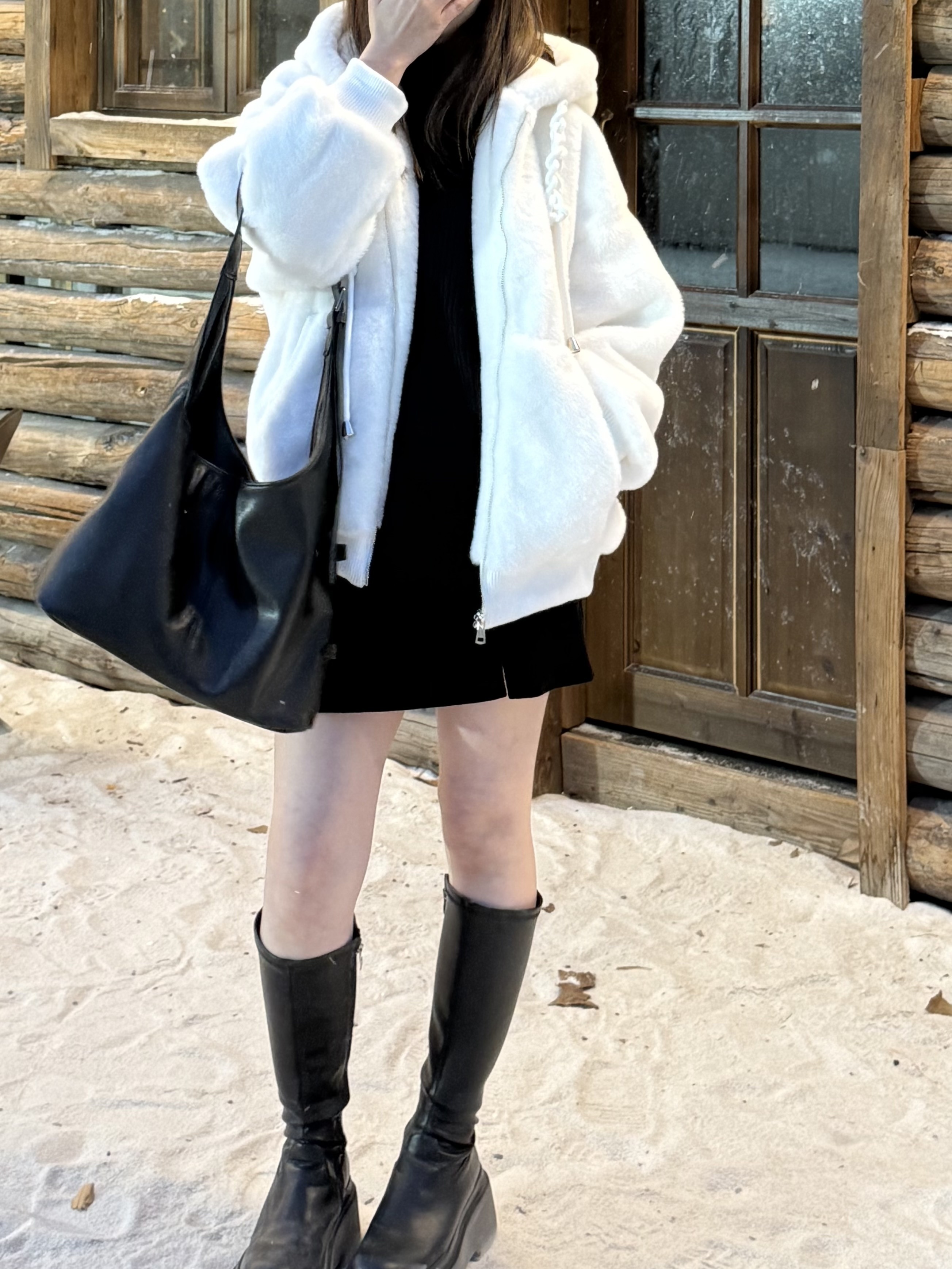 前衩後鬆緊Ａ字裙