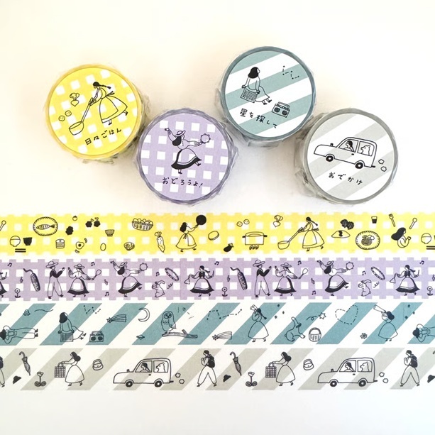 日本Necktie x 水縞 20mm日本和紙膠帶 共四款