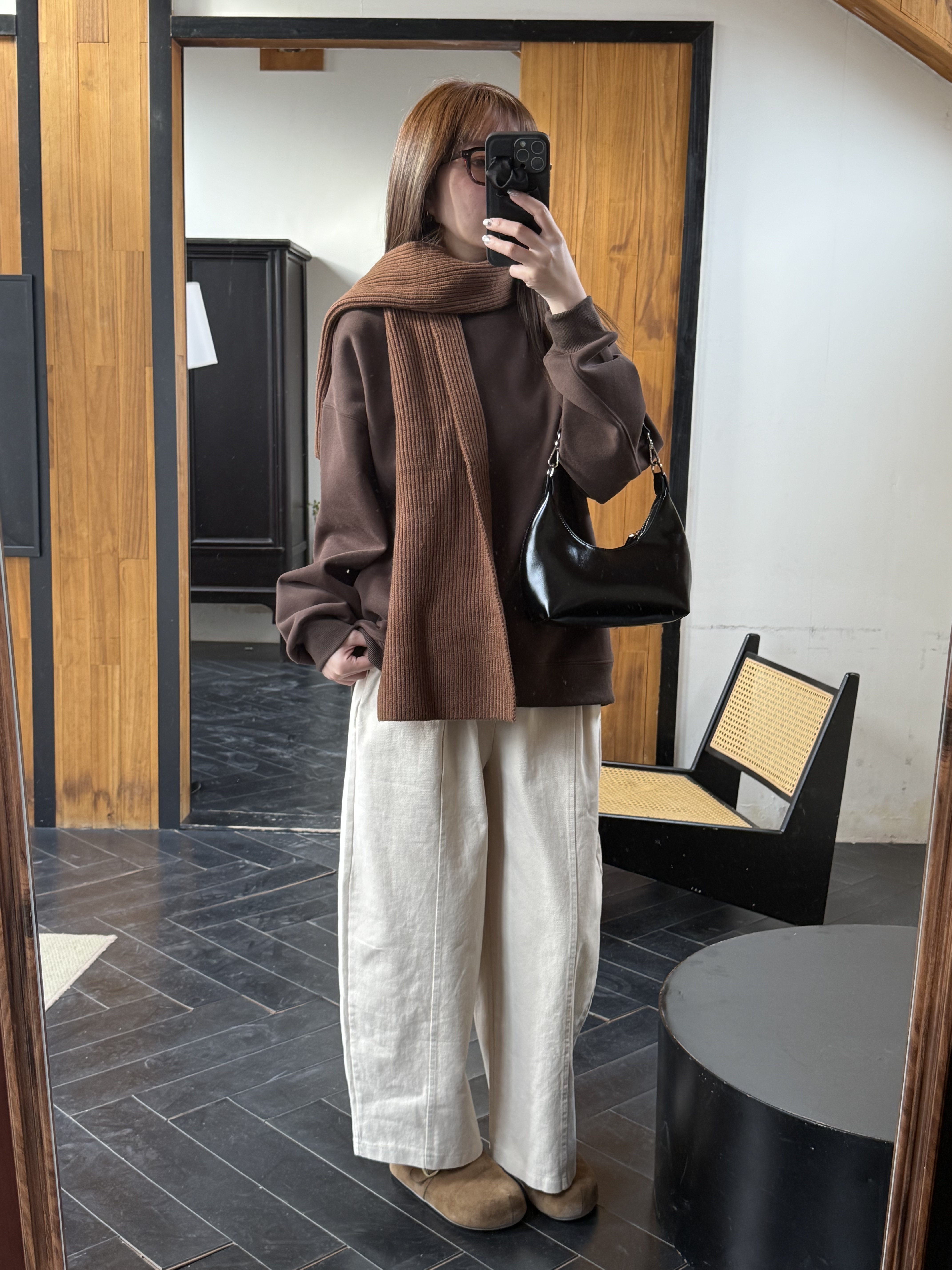 鬆緊水洗厚磅彎刀褲