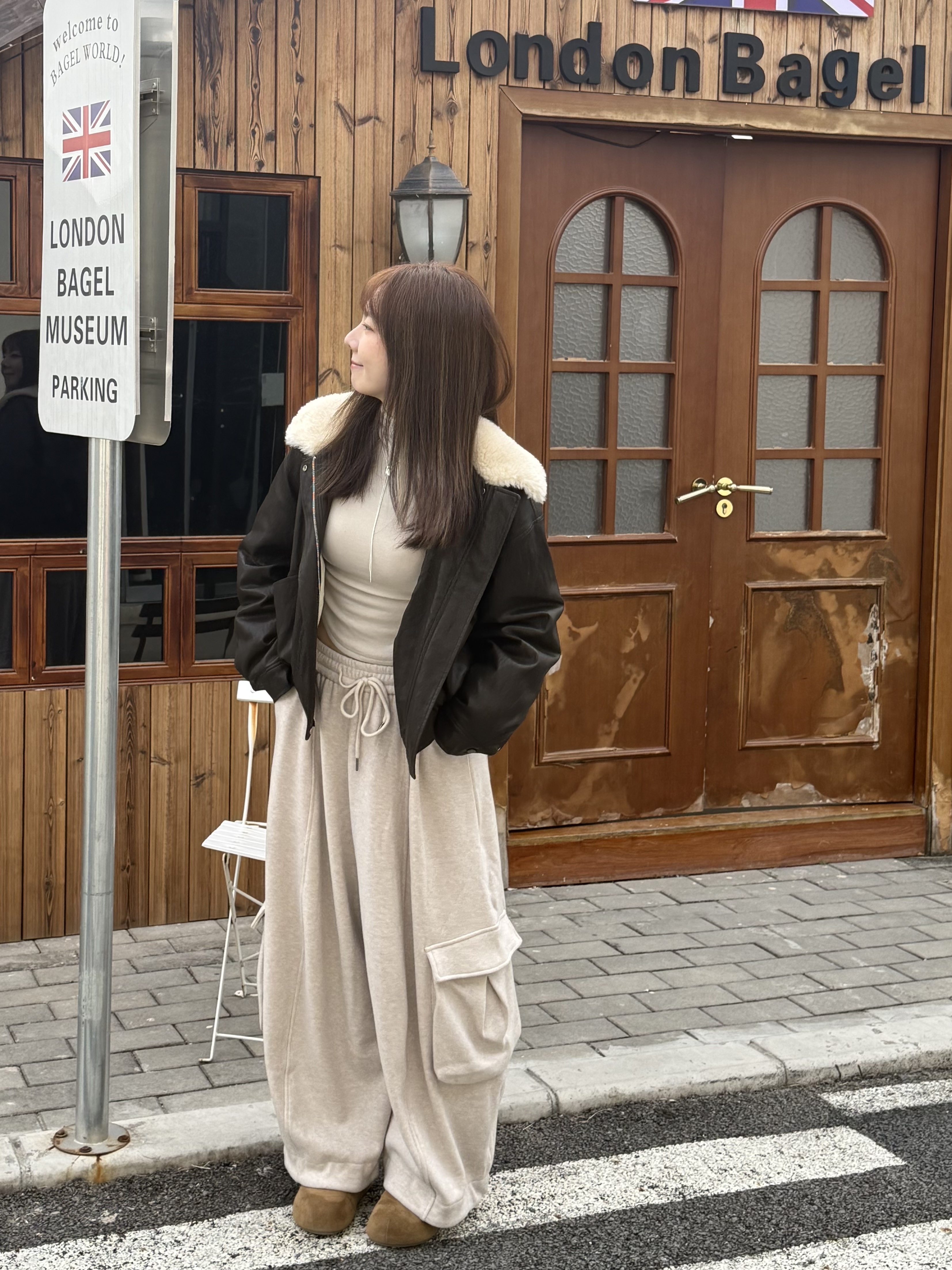 毛毛領羽絨皮外套