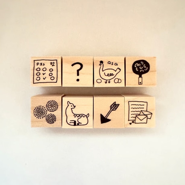 日本Necktie．20x20mm木頭印章 8+1款