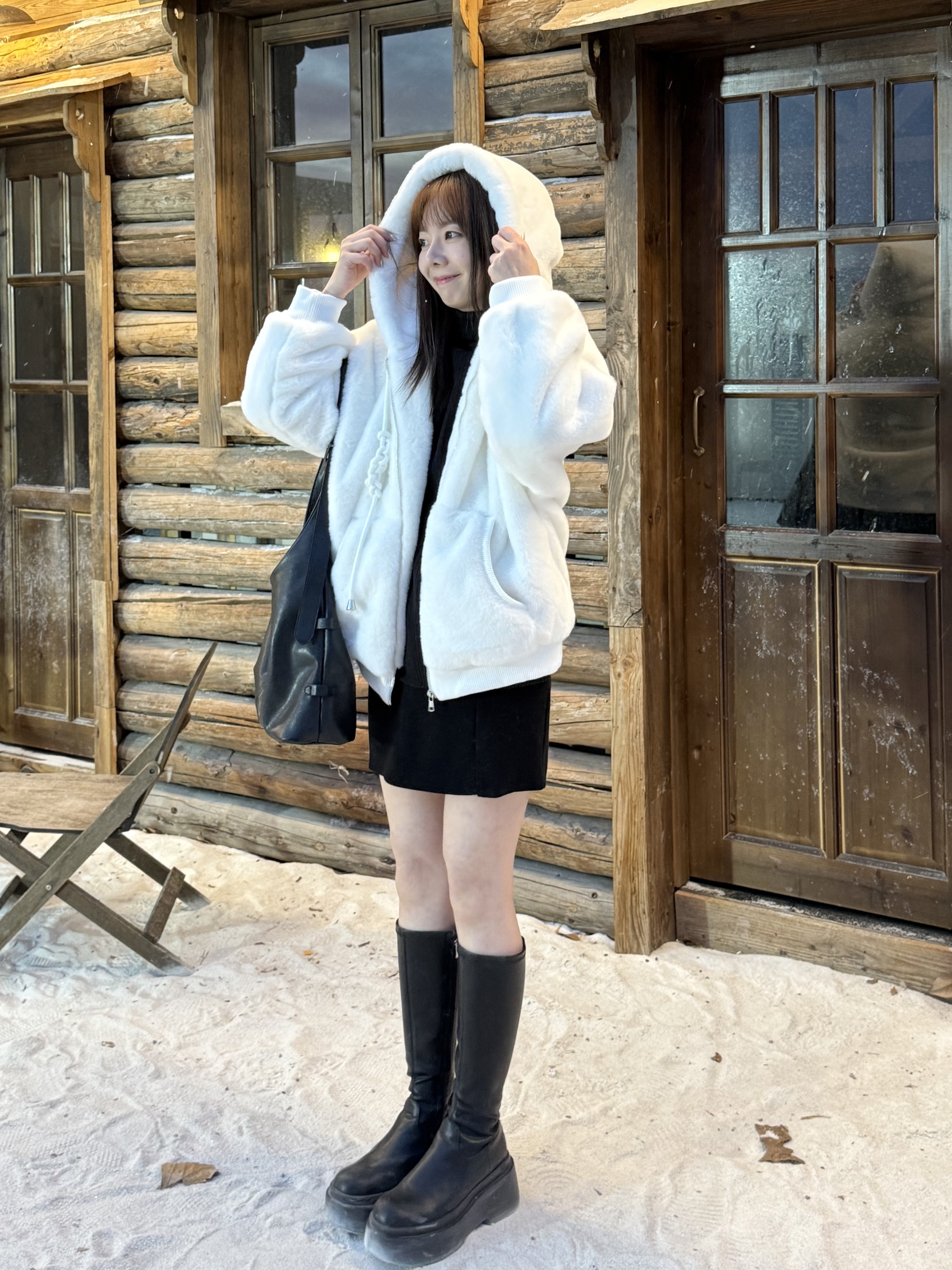 仿兔毛鋪棉寬鬆外套