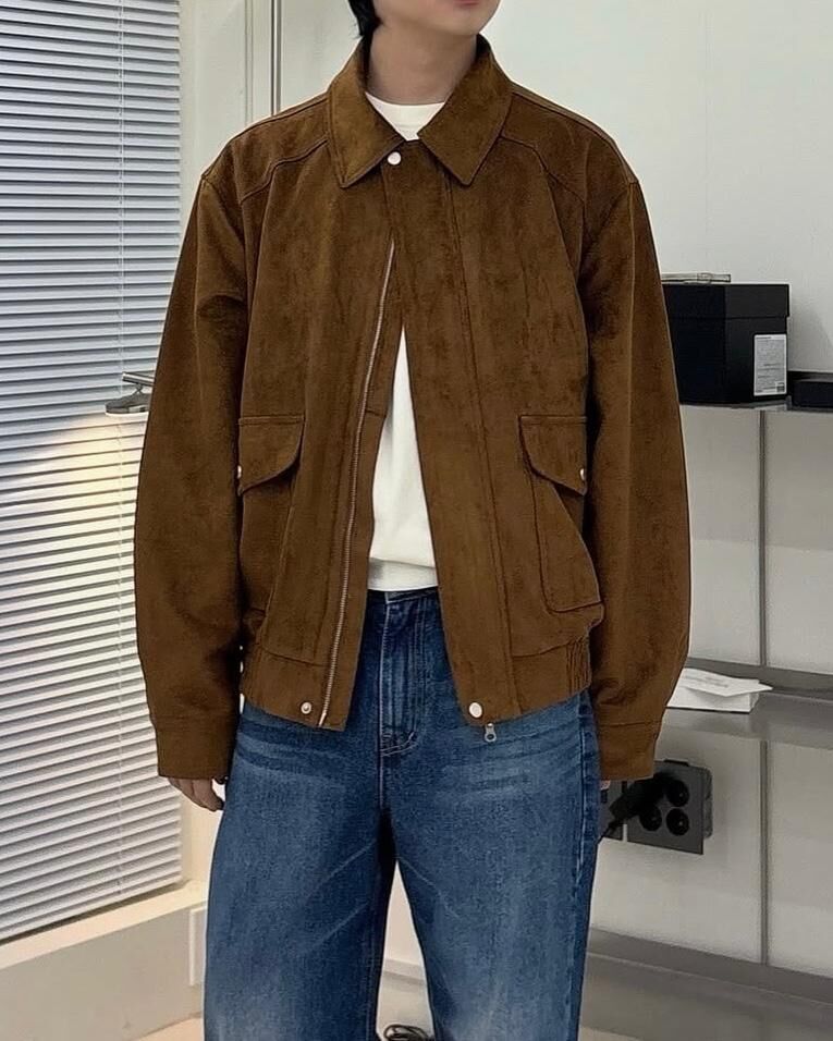 反領拉鍊猄面褸 JK2705