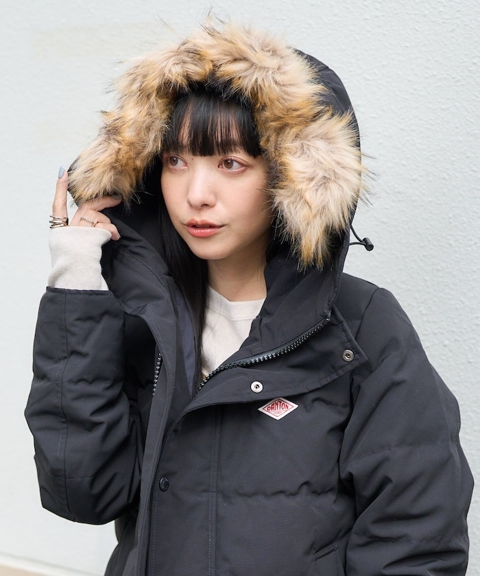 DANTON / FAKE FUR HOODED DOWN JACKET
