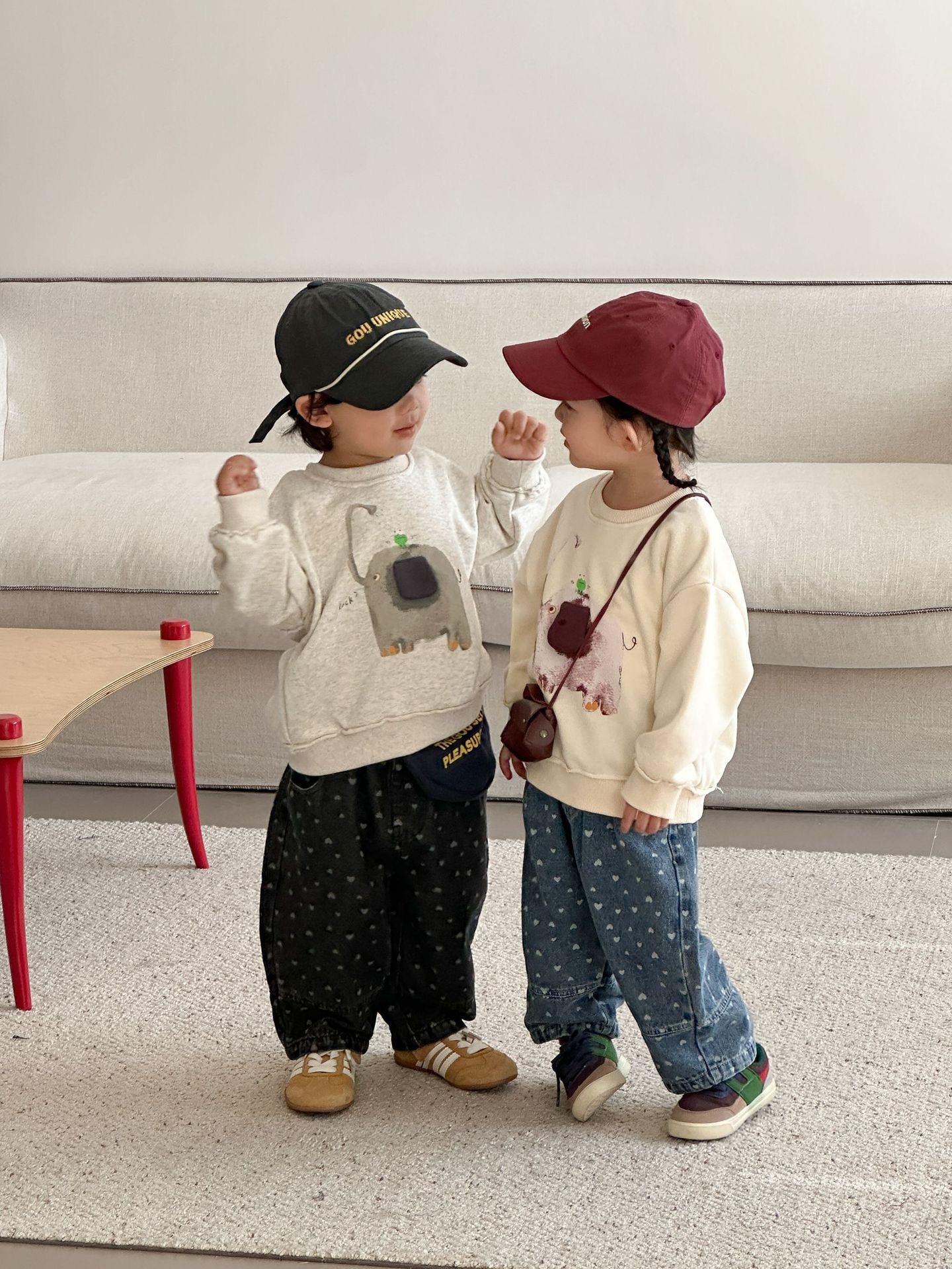 兩色可愛小象上衣