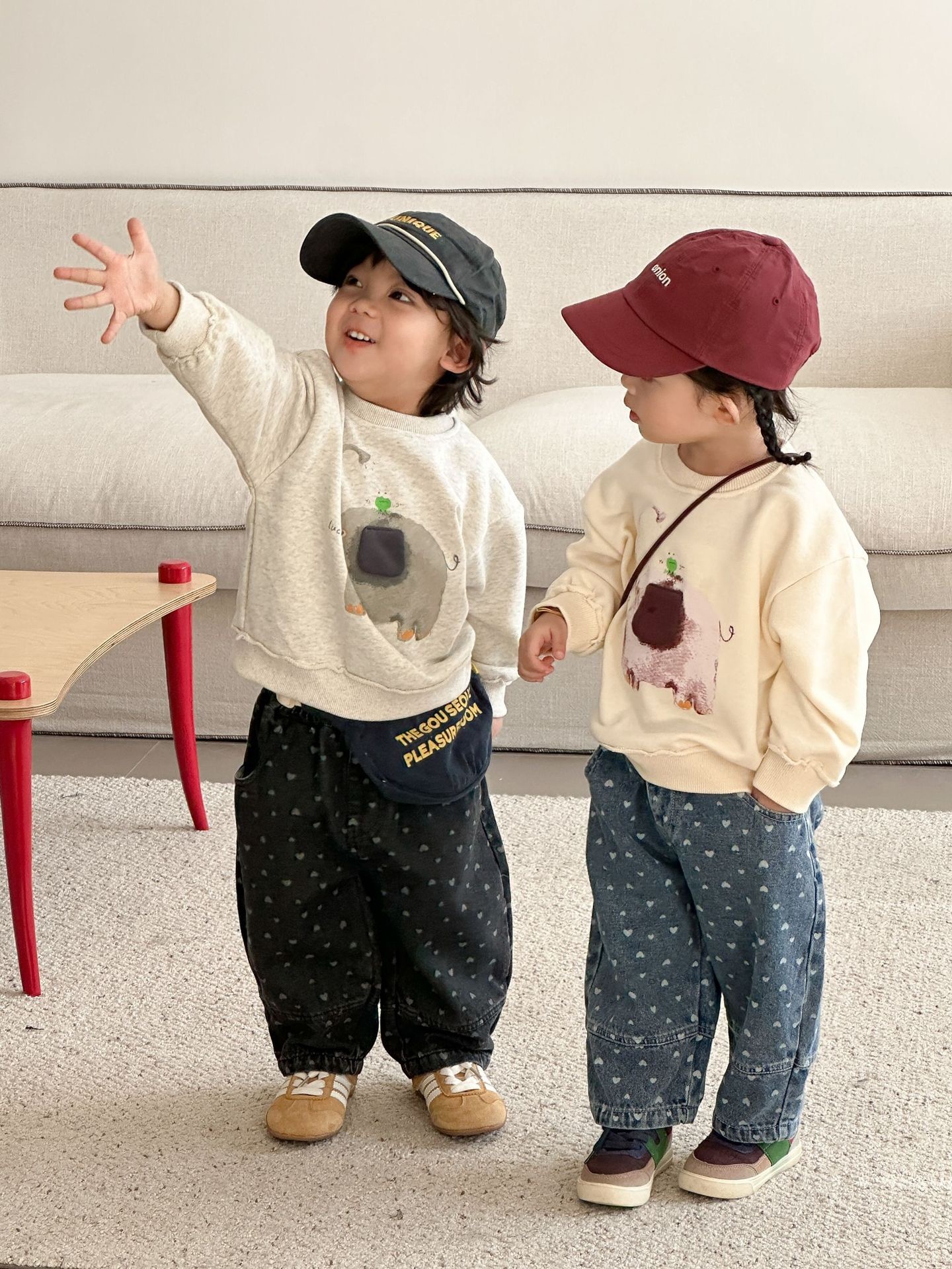 兩色可愛小象上衣