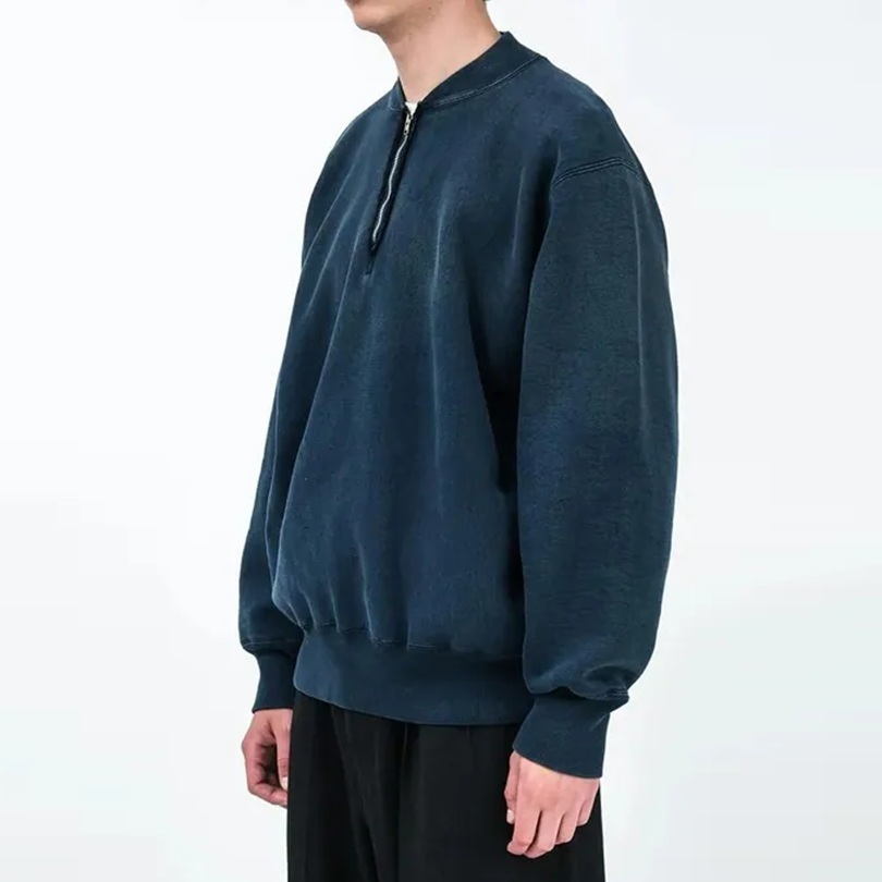 12/13 RELEASE: A.PRESSE VINTAGE HALF ZIP RIB COLLAR SWEATER (26SAP-05-11) - PRE ORDER ITEM (預訂中)