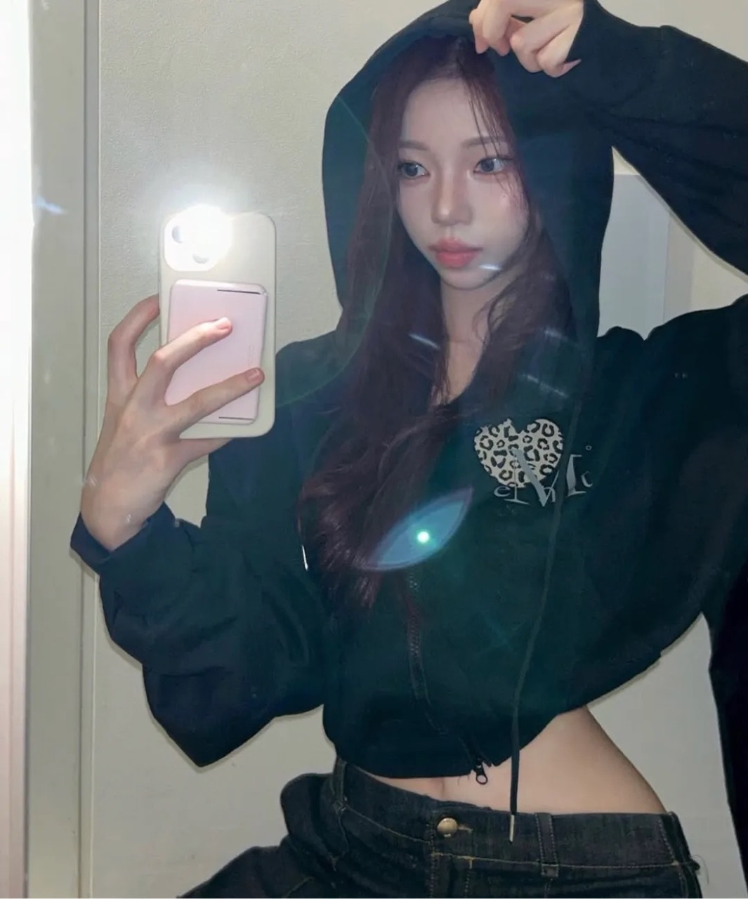 韓國限定🇰🇷 MUCENT SIERRA LEOPARD HEART HOOD ZIP-UP 愛心豹紋 雙拉鍊 連帽外套 / 預購