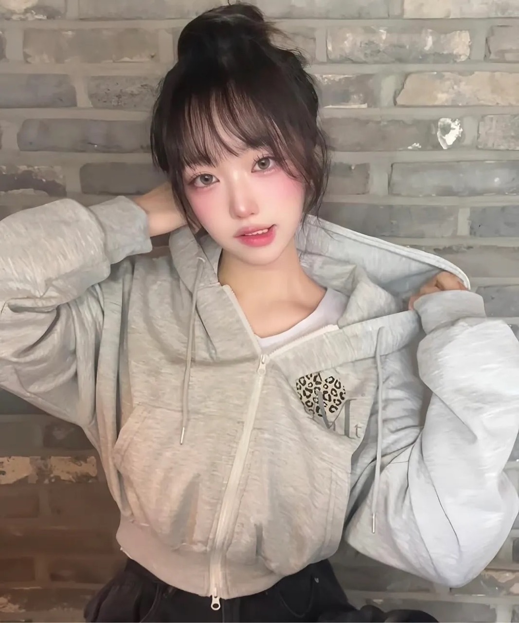 韓國限定🇰🇷 MUCENT SIERRA LEOPARD HEART HOOD ZIP-UP 愛心豹紋 雙拉鍊 連帽外套 / 預購