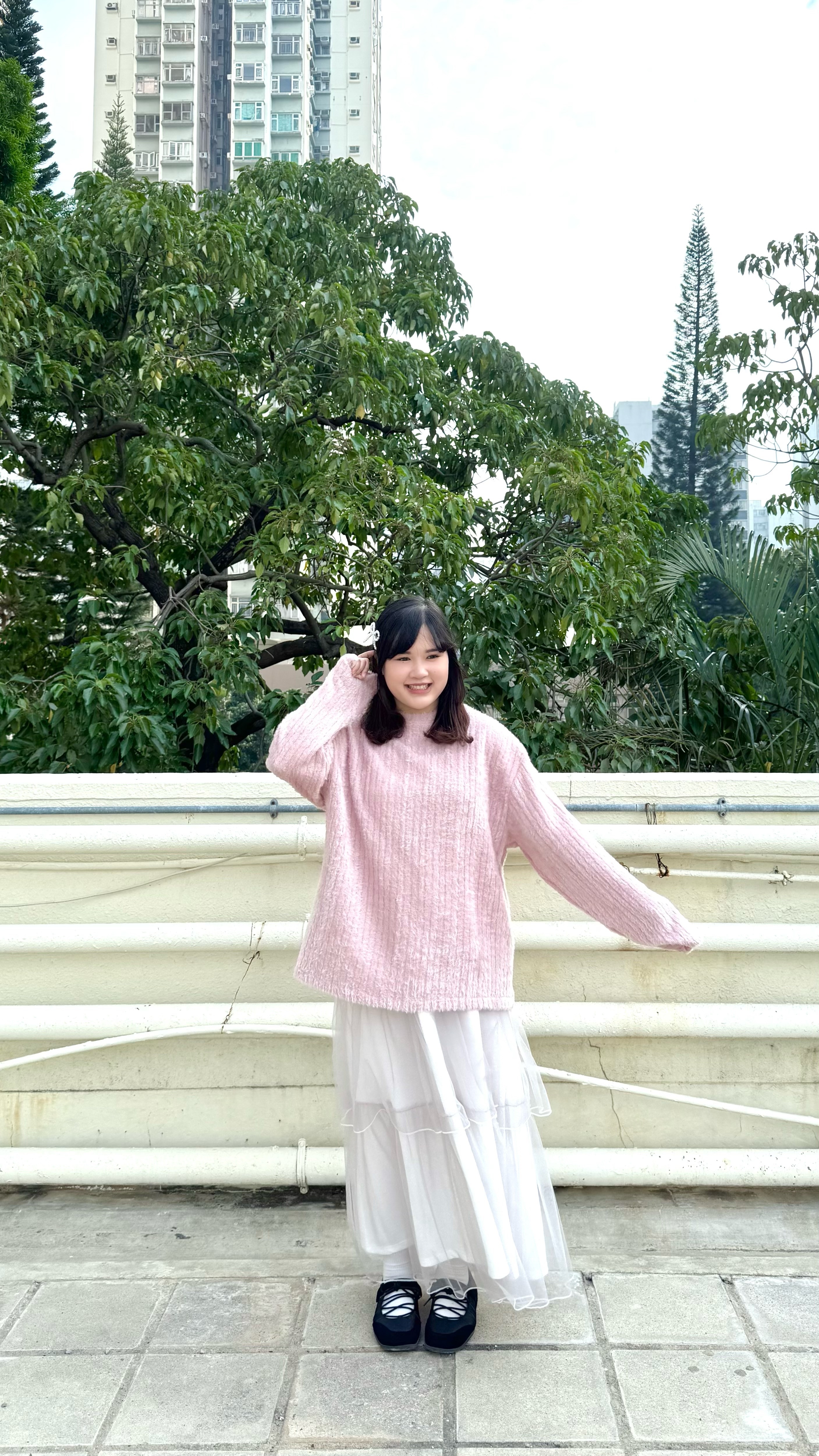 滑身毛毛直紋闊身Top