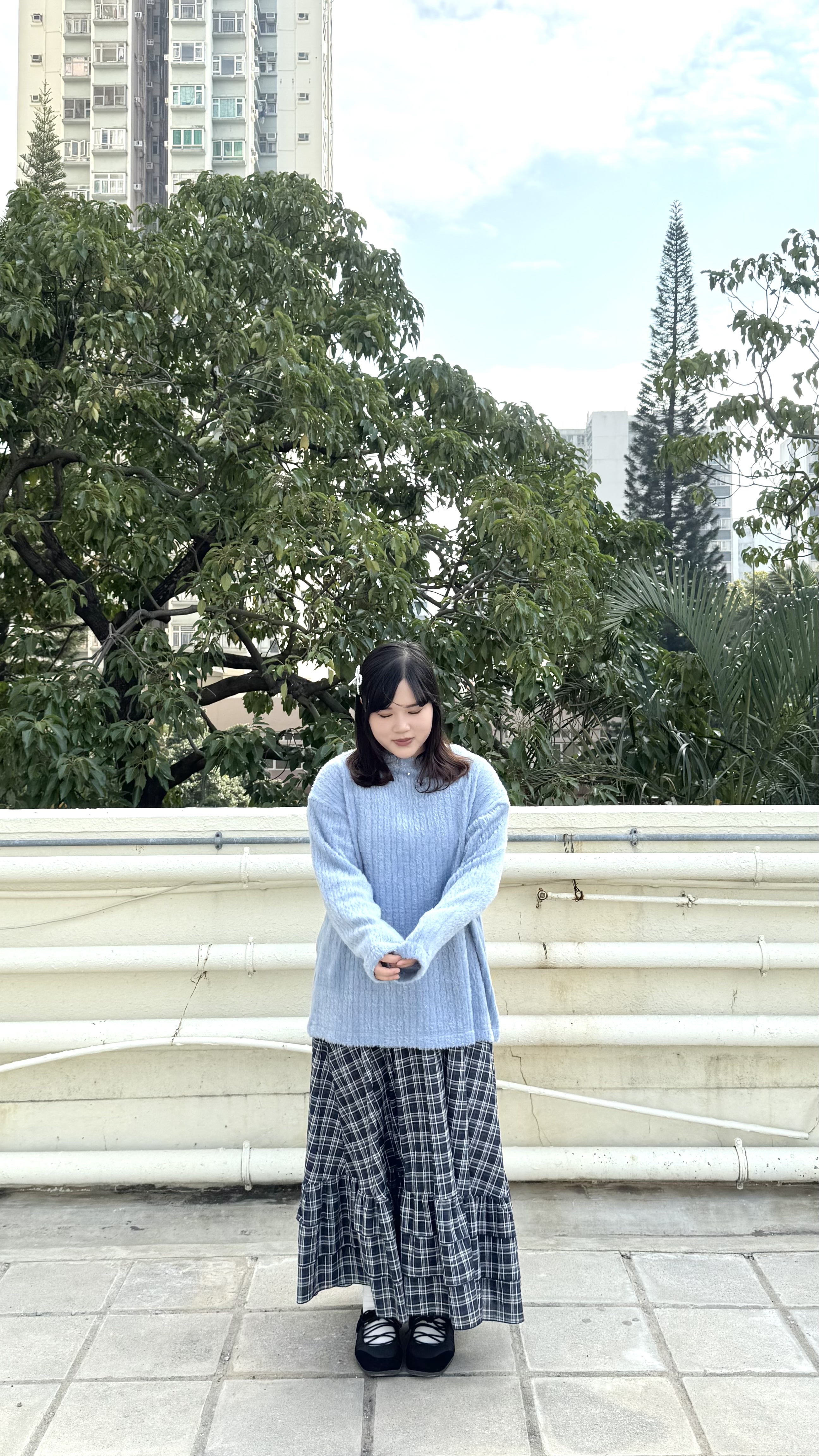 滑身毛毛直紋闊身Top