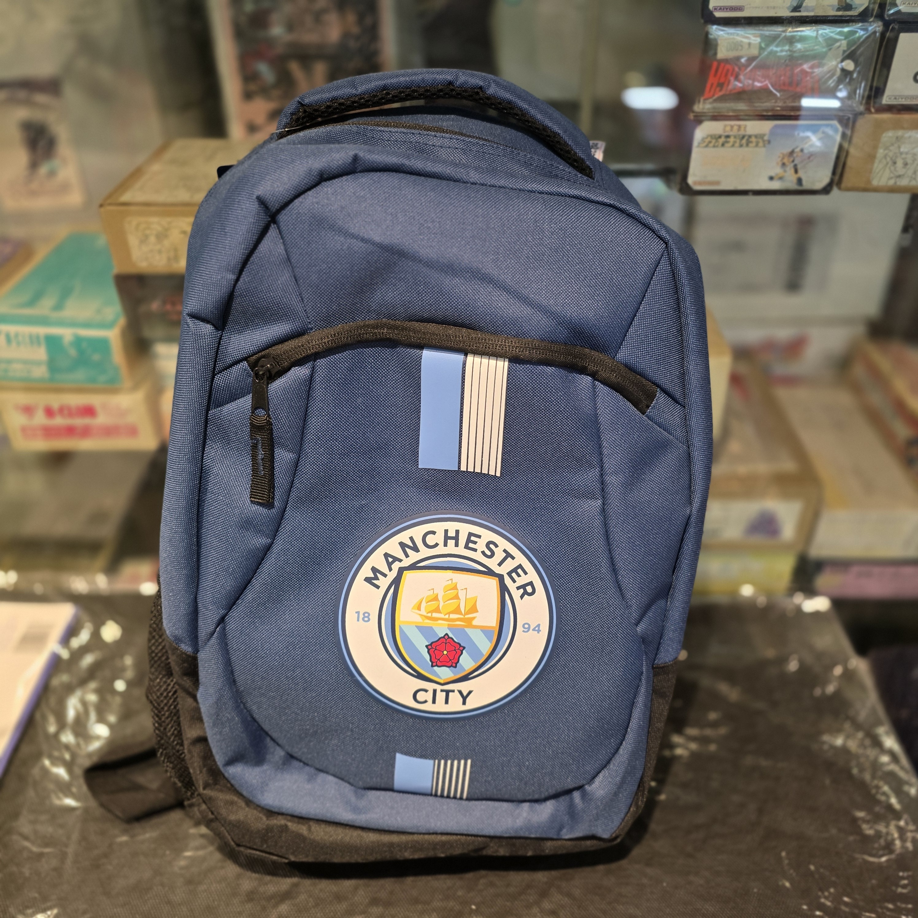 曼城深藍色高級直間背包