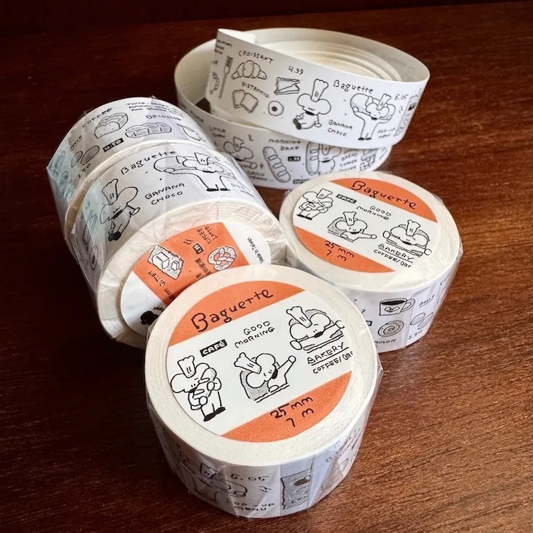 1991w2992｜法國麵包Baguette-香草拿鐵 紙膠帶