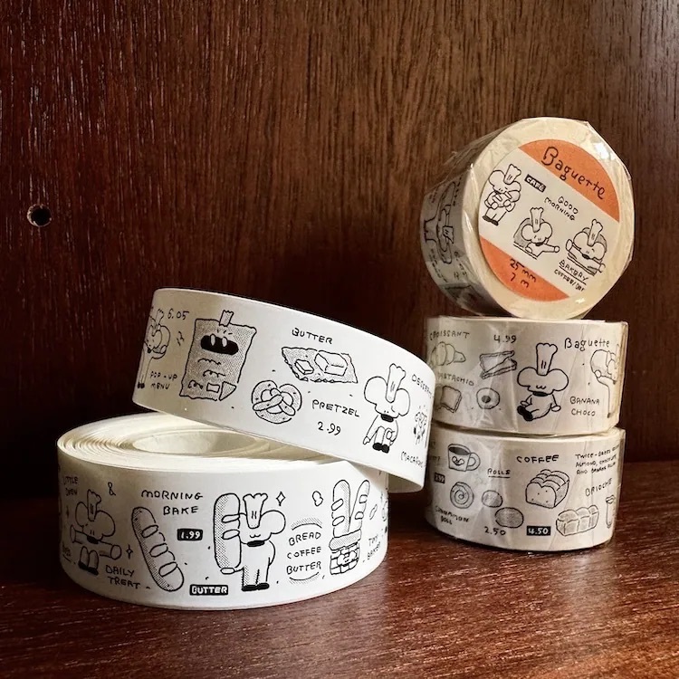 1991w2992｜法國麵包Baguette-香草拿鐵 紙膠帶