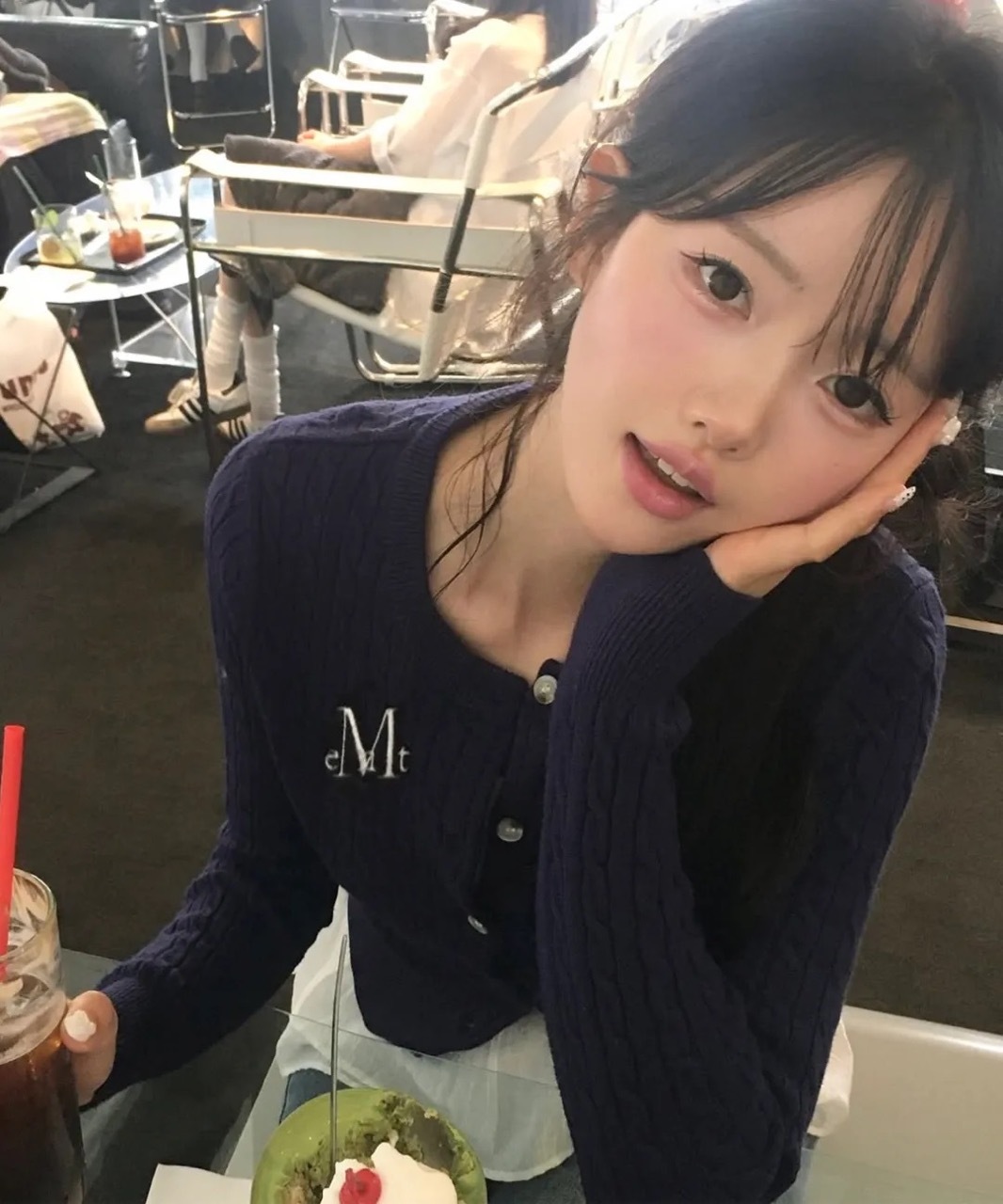 韓國限定🇰🇷 MUCENT ADIAN BUTTON CROP KNIT CARDIGAN 麻花紋 針織衫 針織衣 毛衣 開襟衫 排扣 長袖 / 預購