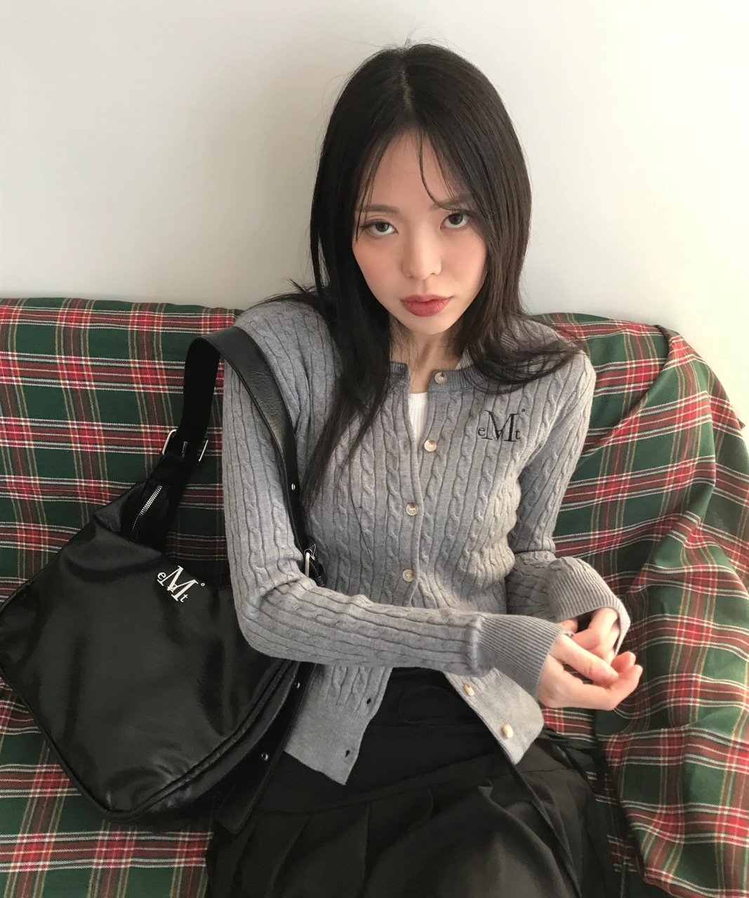 韓國限定🇰🇷 MUCENT ADIAN BUTTON CROP KNIT CARDIGAN 麻花紋 針織衫 針織衣 毛衣 開襟衫 排扣 長袖 / 預購