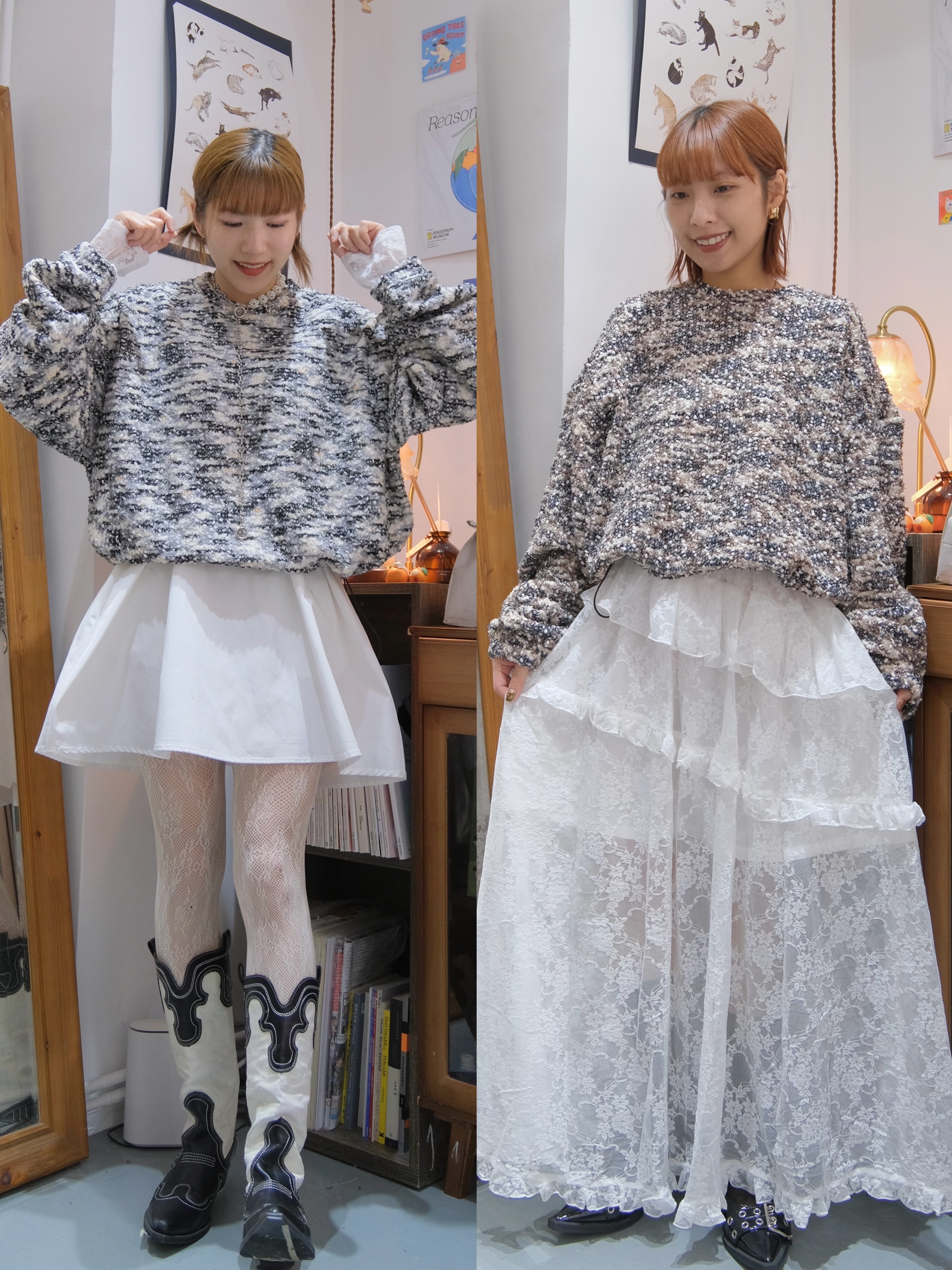 混色抽繩短款Top