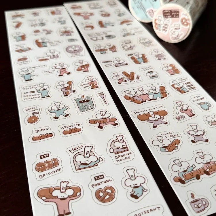 1991w2992｜白日夢麵包店 割型貼紙卷