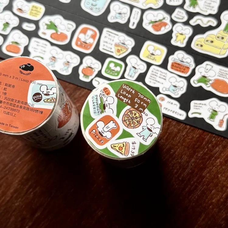 1991w2992｜鼠老闆的披薩總部 割型貼紙卷