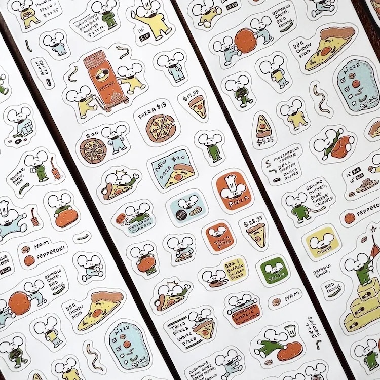 1991w2992｜鼠老闆的披薩總部 割型貼紙卷