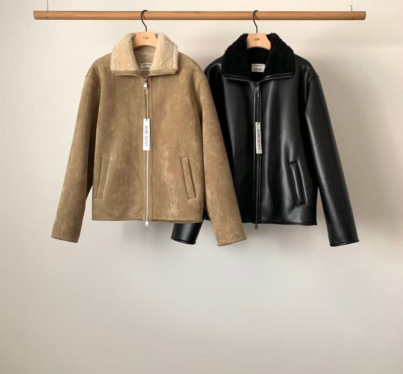 AU5324 仿皮反領機師外套 *優惠碼不適用*