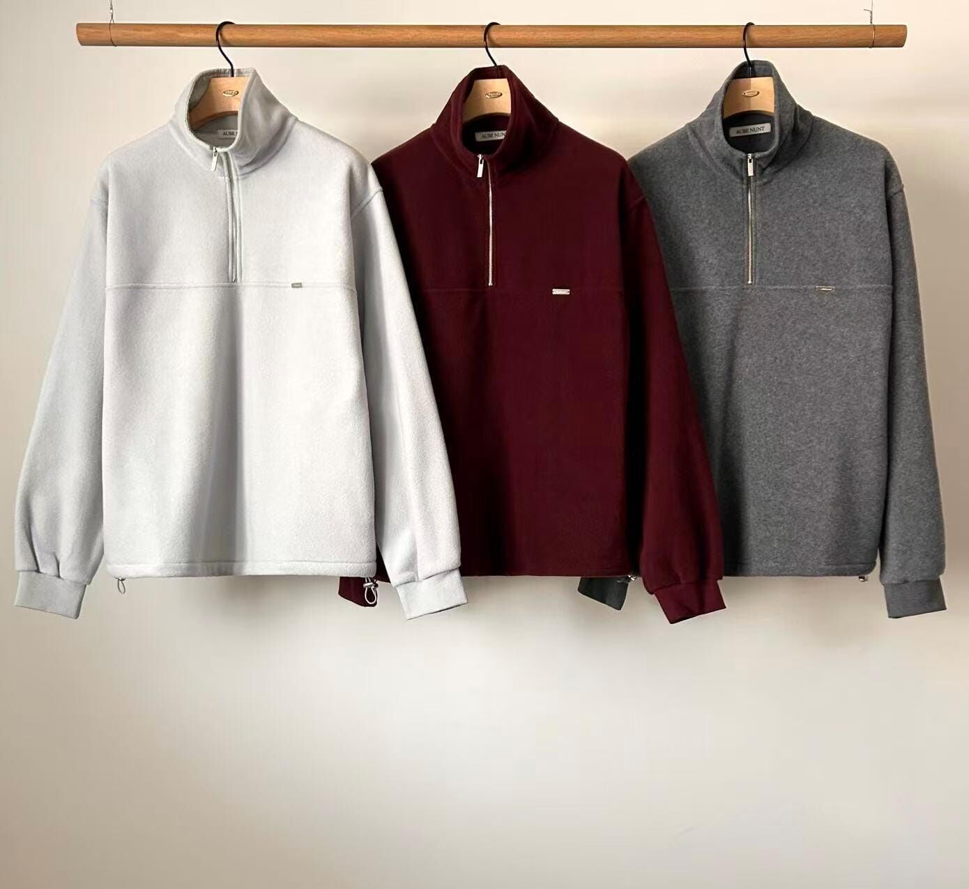 AU5332 拉鍊領口磨毛衛衣