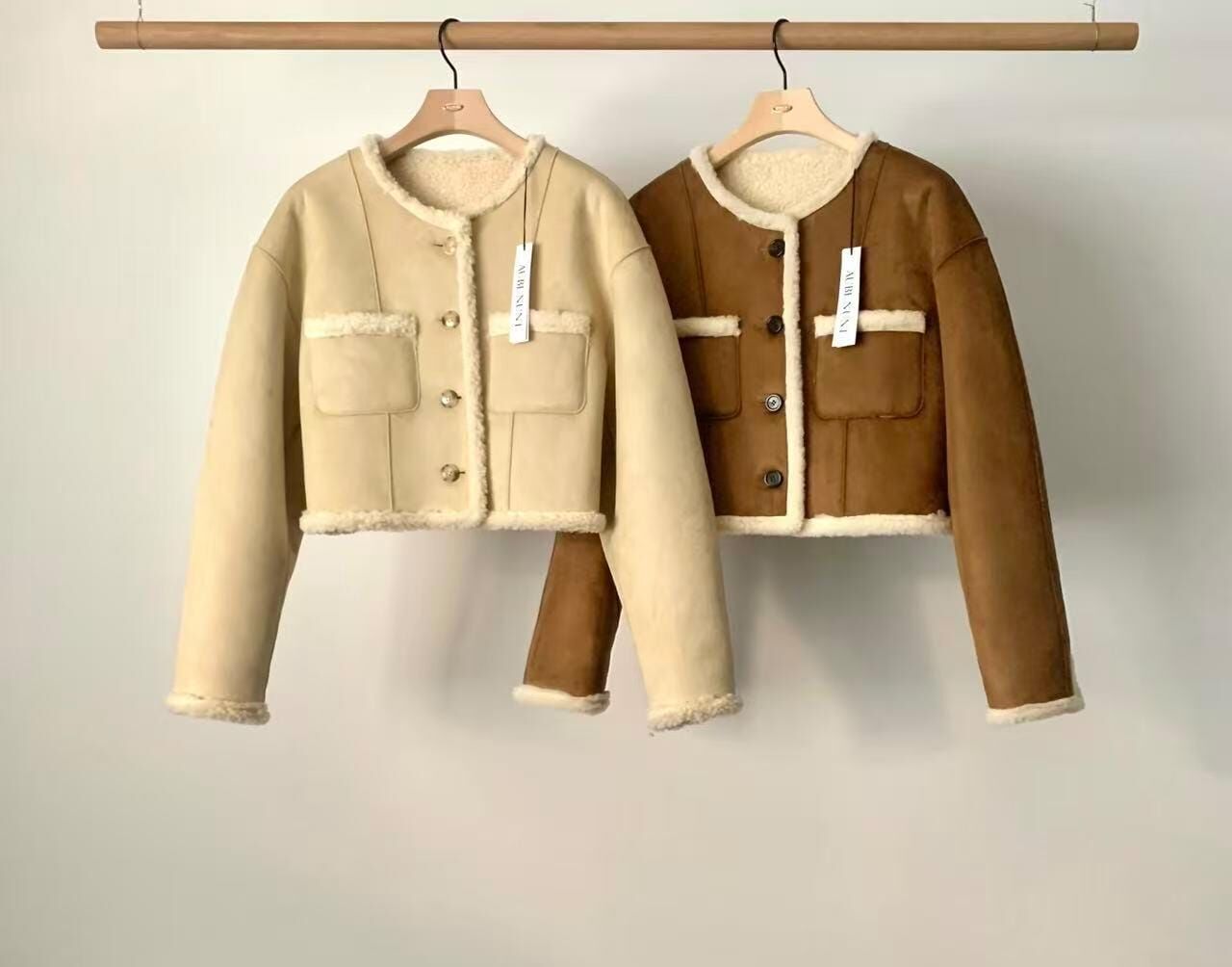 AU5336 毛邊仿麂皮短版外套 *優惠碼不適用*