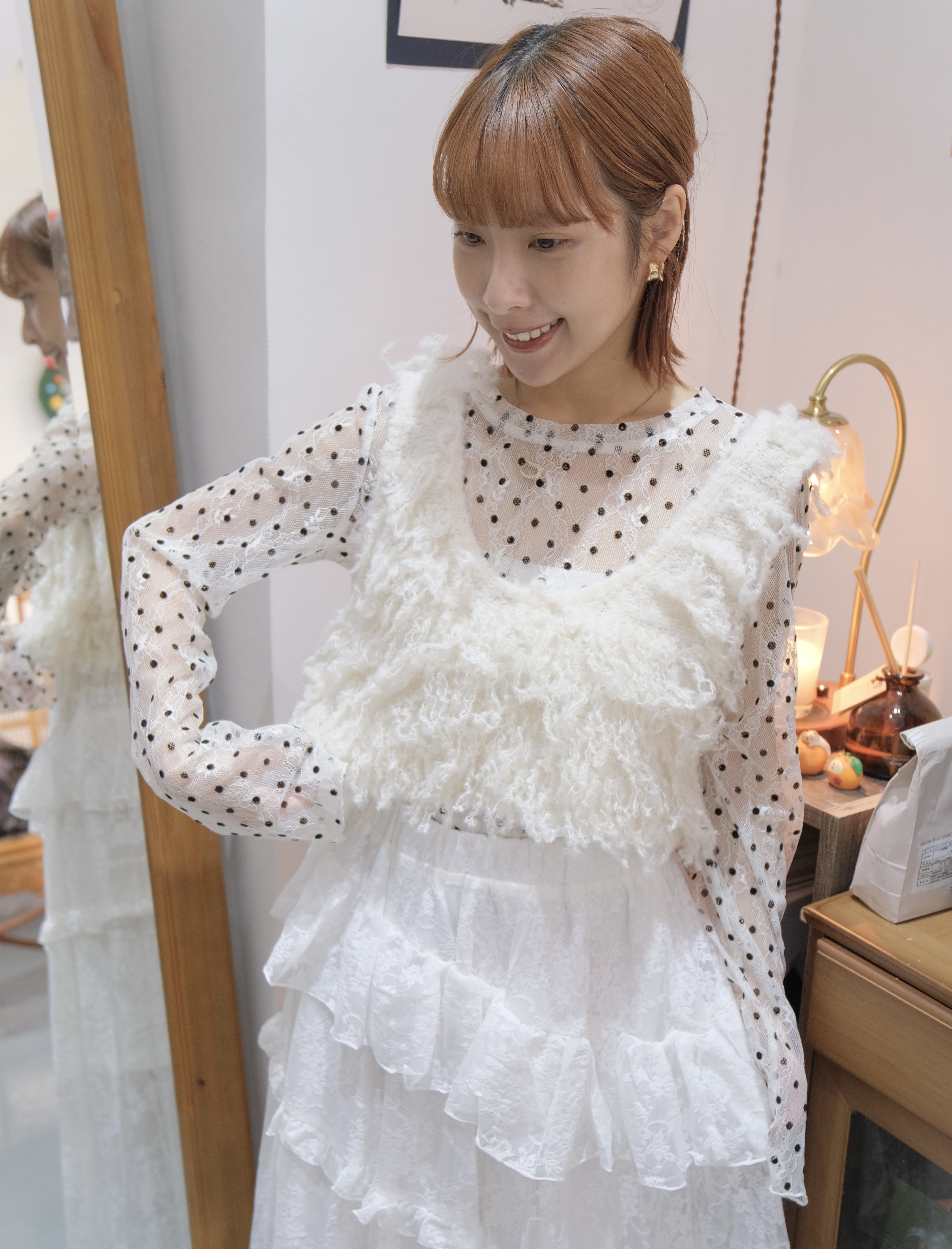 [PRE-ORDER]Vol.140 lace波點圓領top