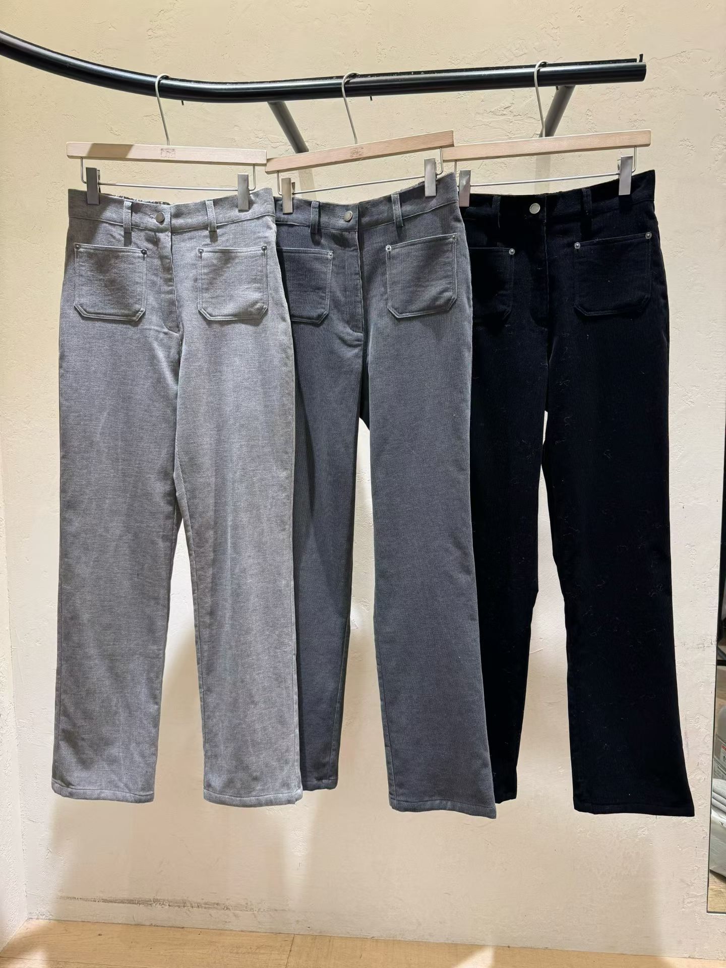 WJ5309 小口袋貼腳直筒褲