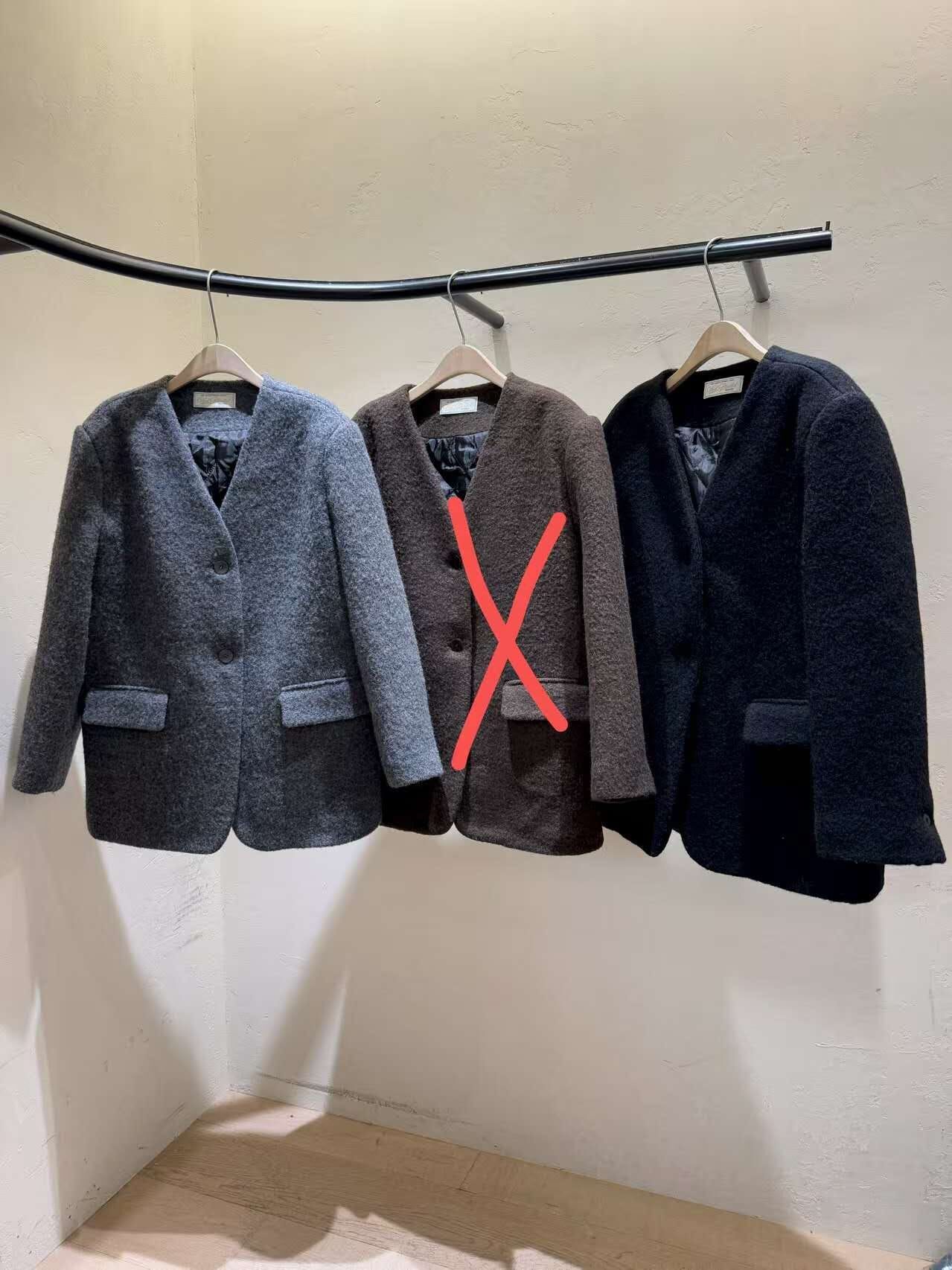 WJ5320 磨毛無領西裝外套