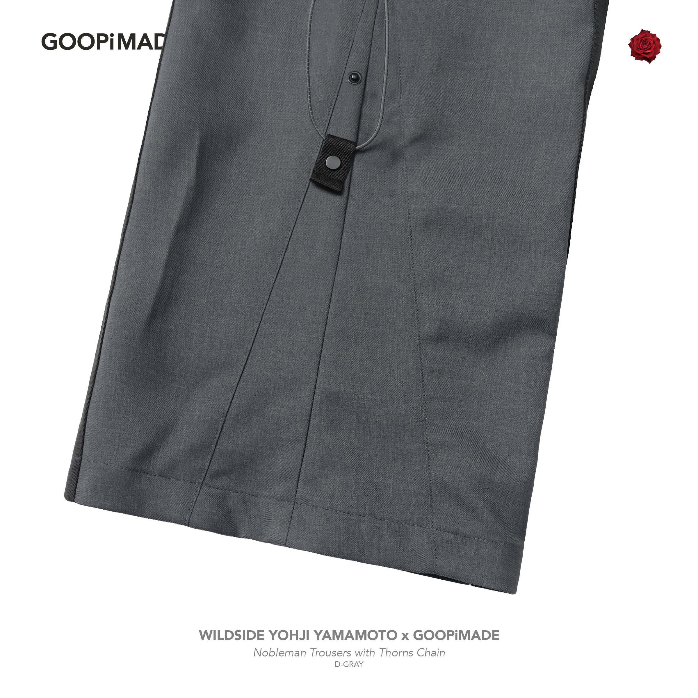 Nobleman Trousers with Thorns Chain - D-Gray