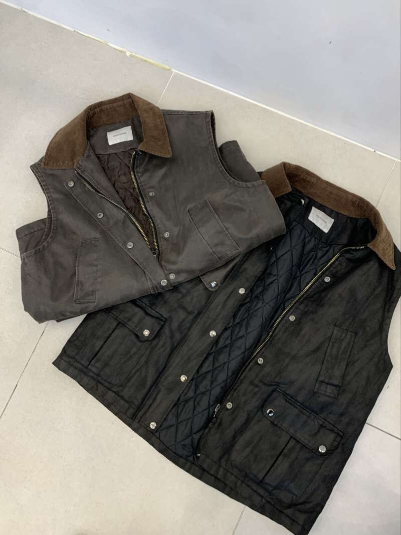 FP5302 水洗麂皮工裝背心外套