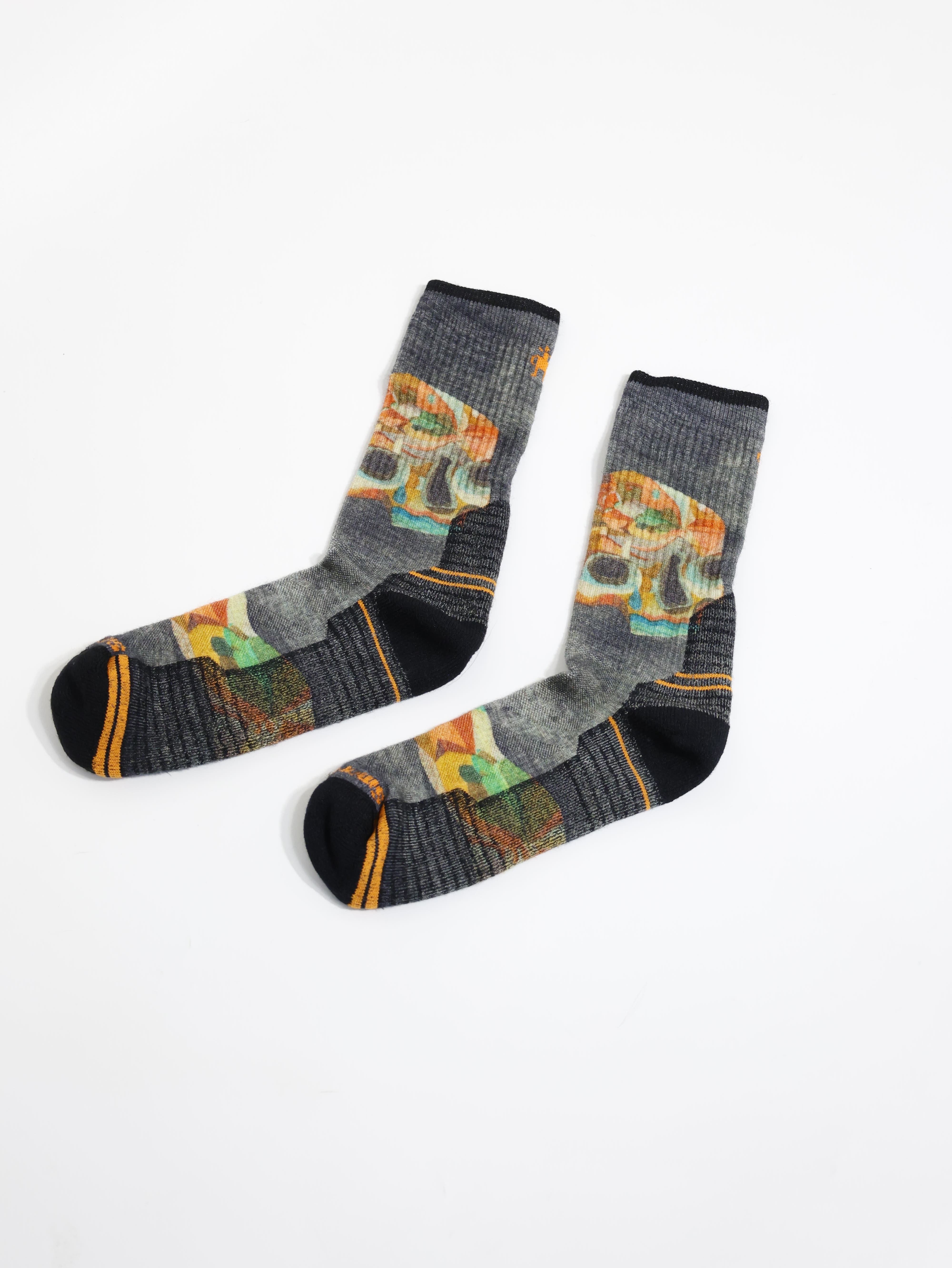 【 L 號】Smartwool 羊毛襪 Unisex 機能戶外全輕量減震PRINT中長襪 萬聖骷顱 彩色 SW001895150