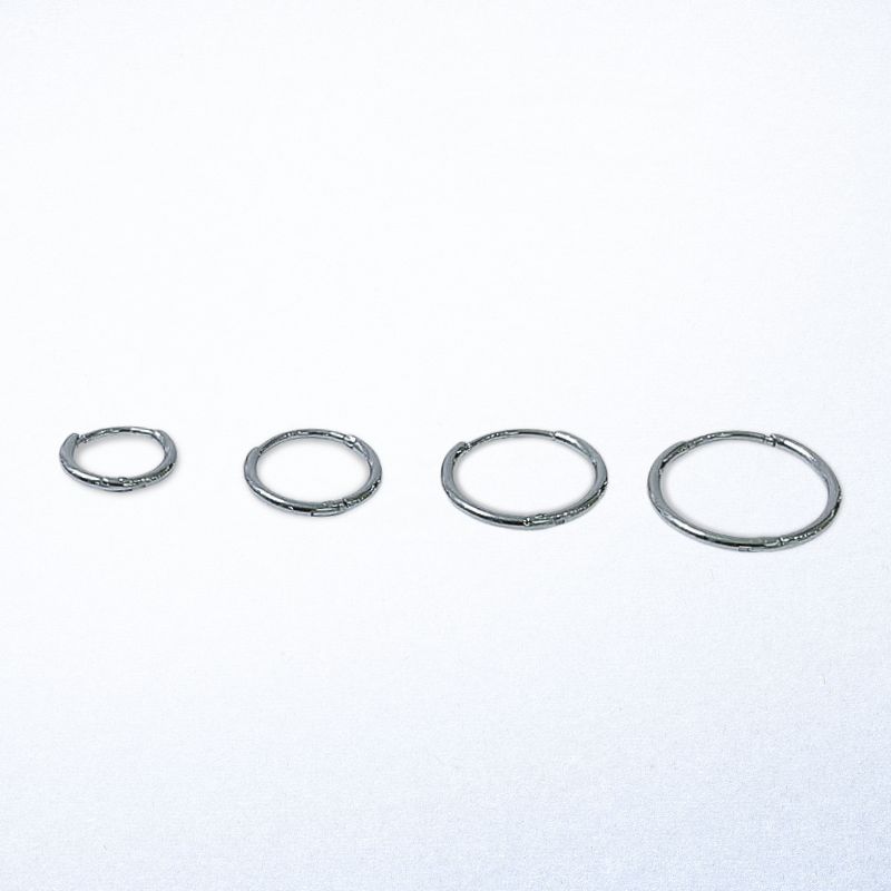 抗敏鋼-易扣-銀色圓面1.2MM耳環(單支價)