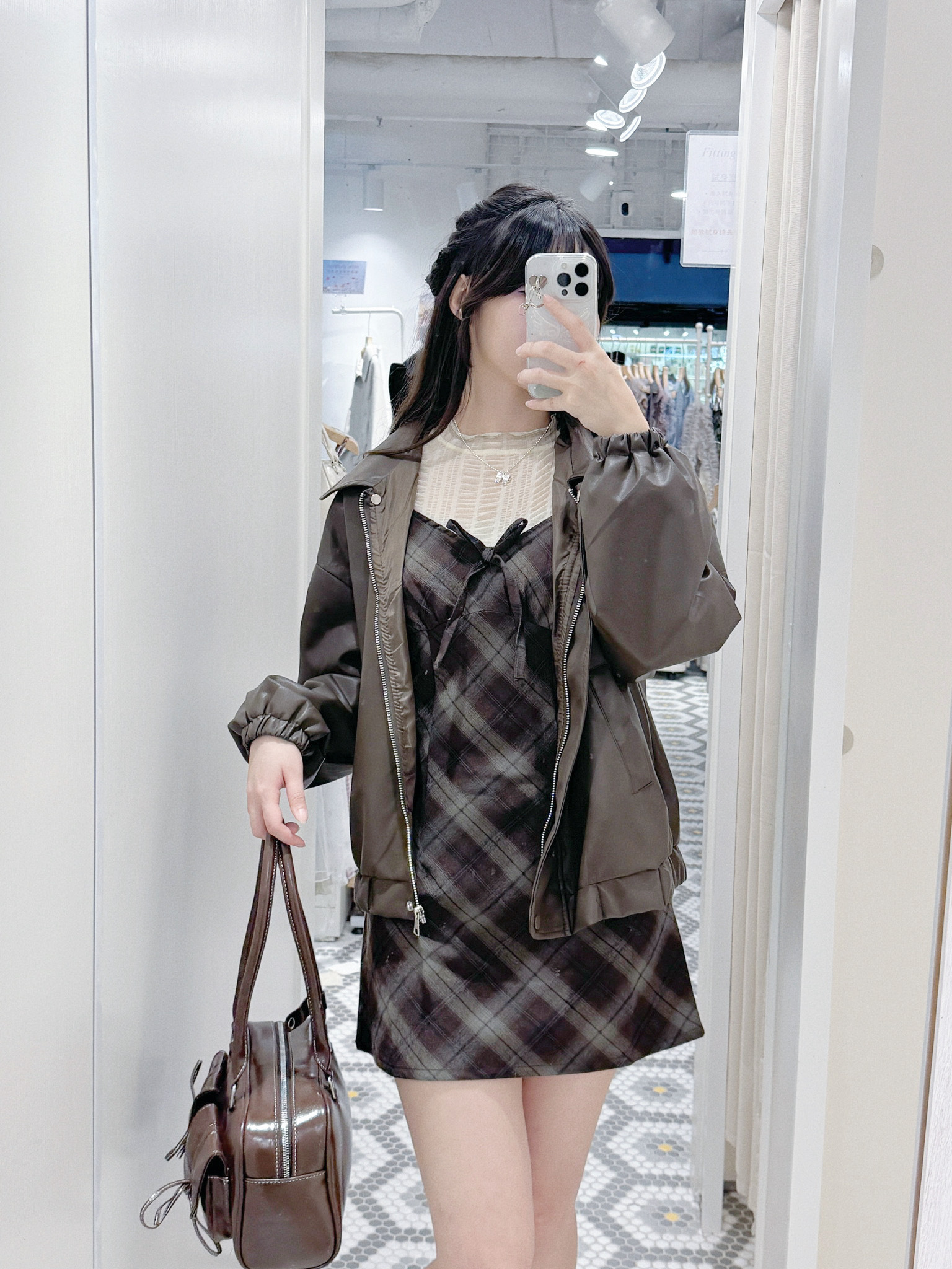 JK0320｜基本百搭款🌟 小反領束袖斜袋皮褸