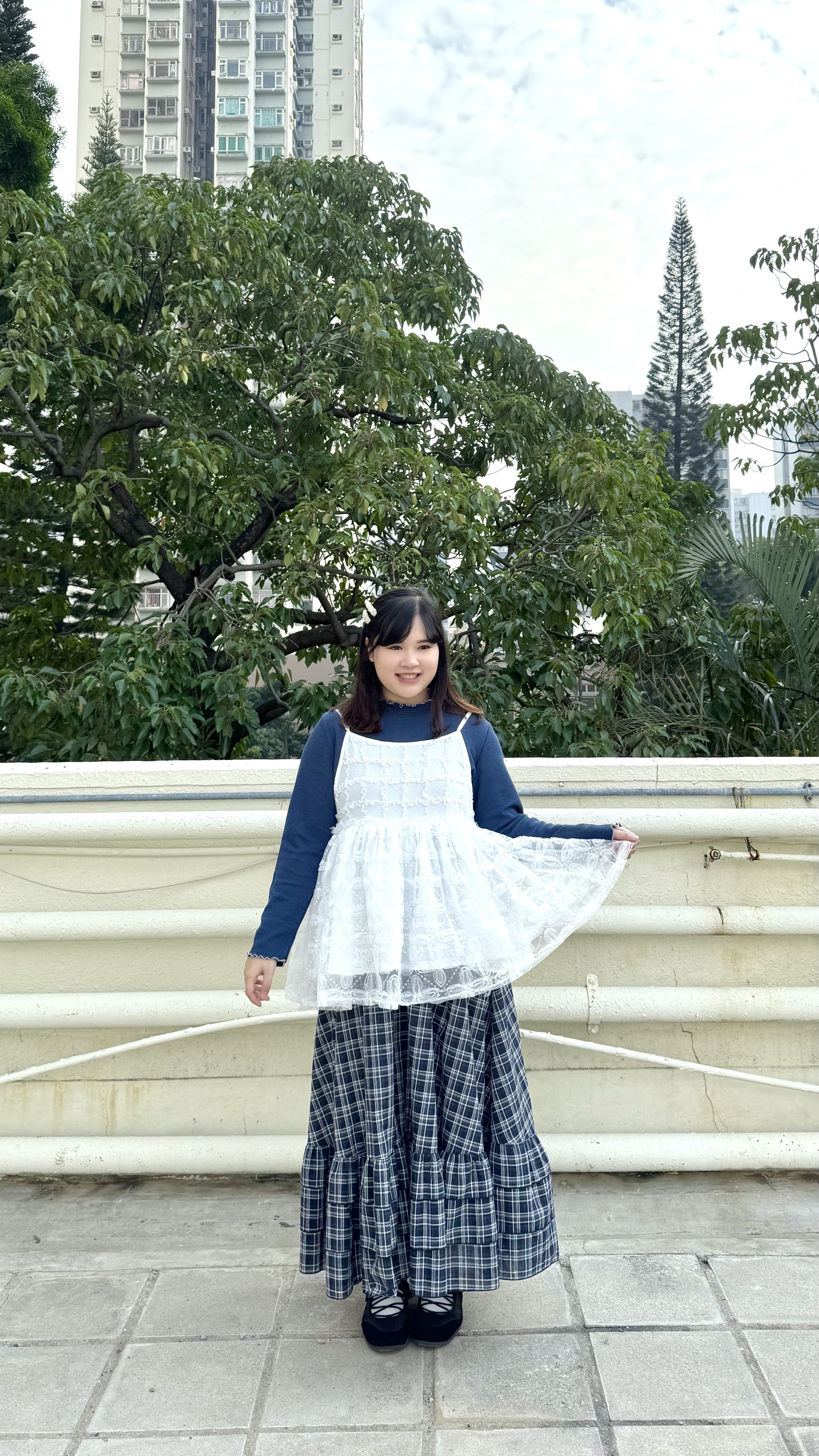 必入！菱格花花拼紗吊帶