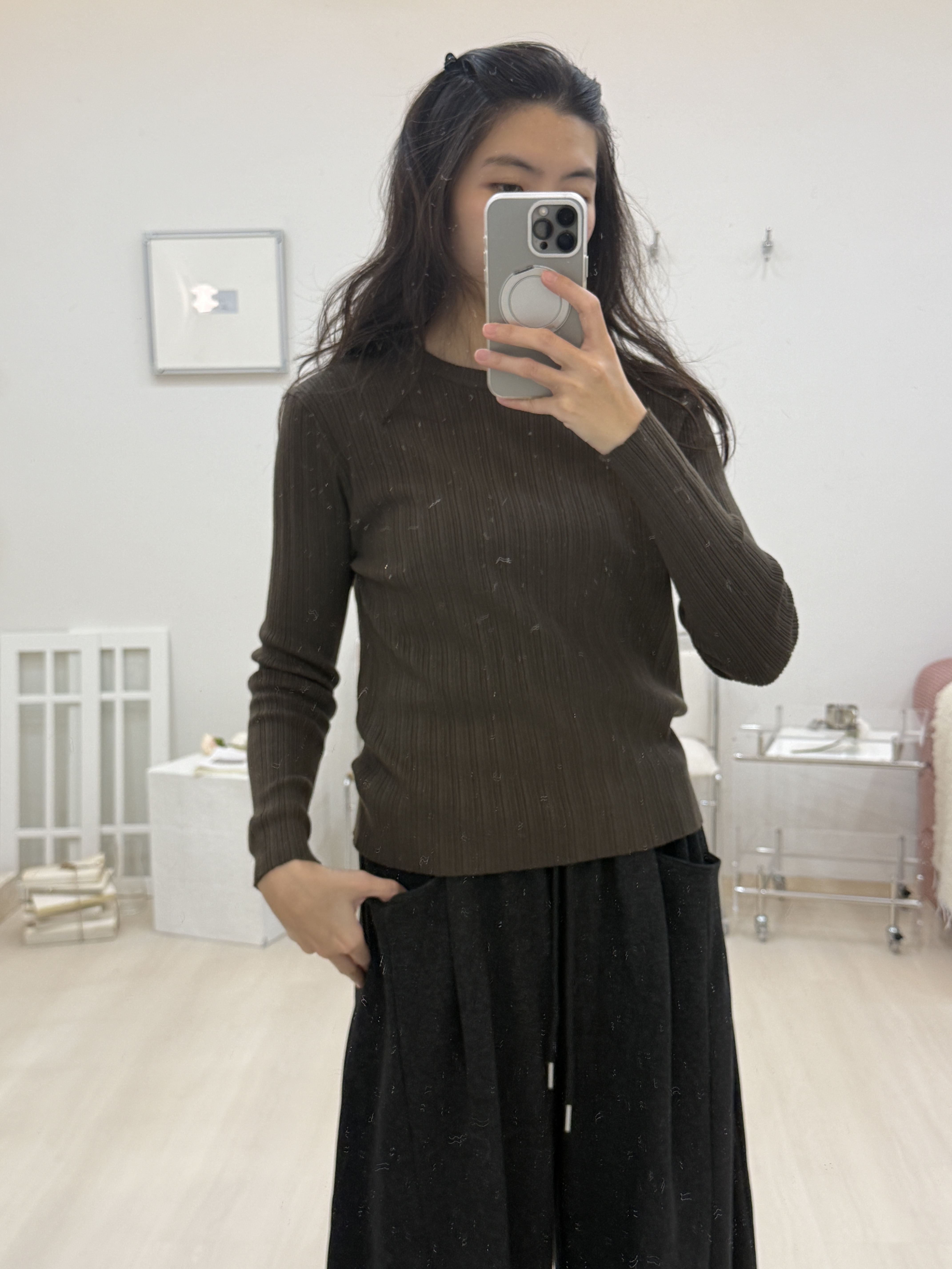 圓領坑條打底衣*2色