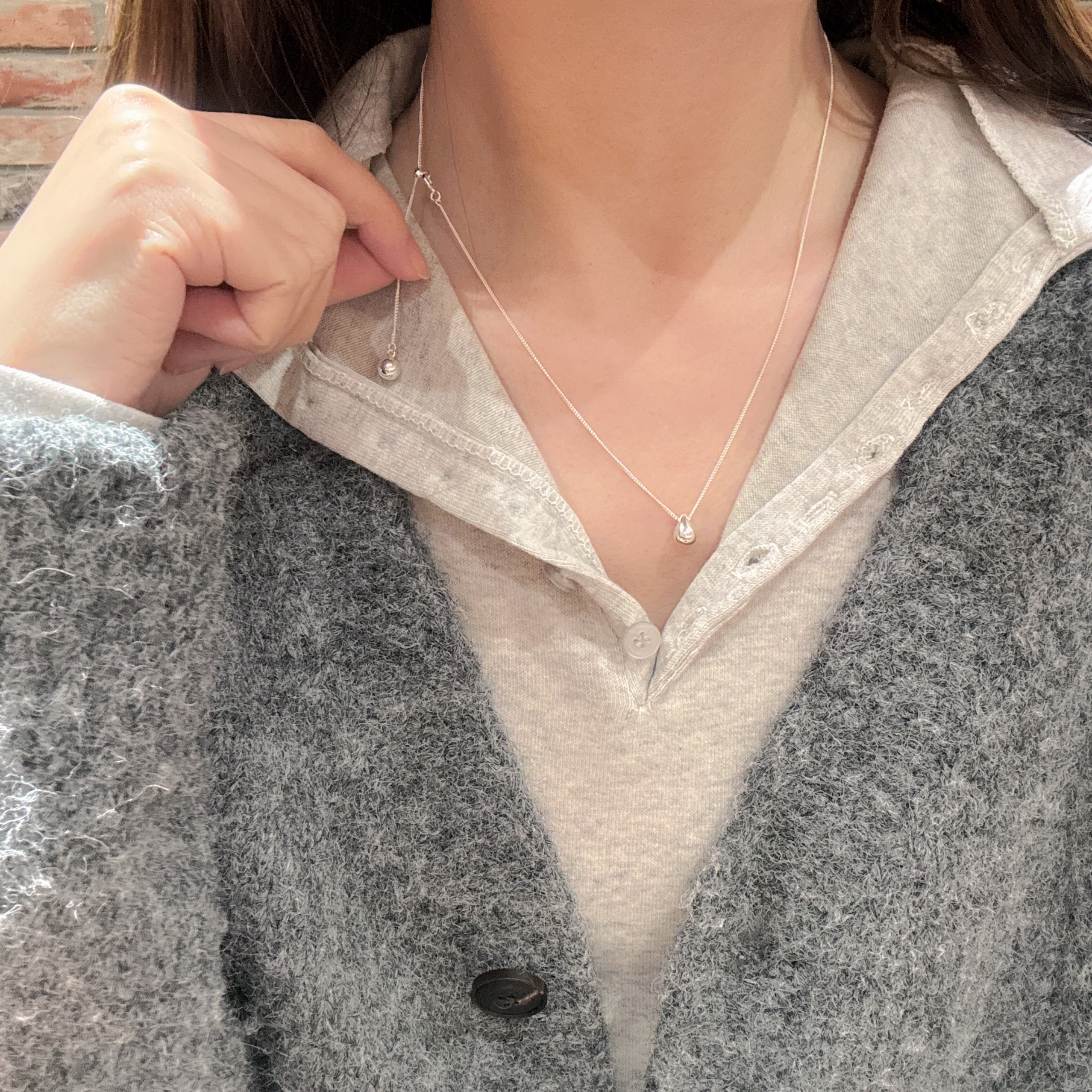 925水滴吊咀頸鏈(可較長短)