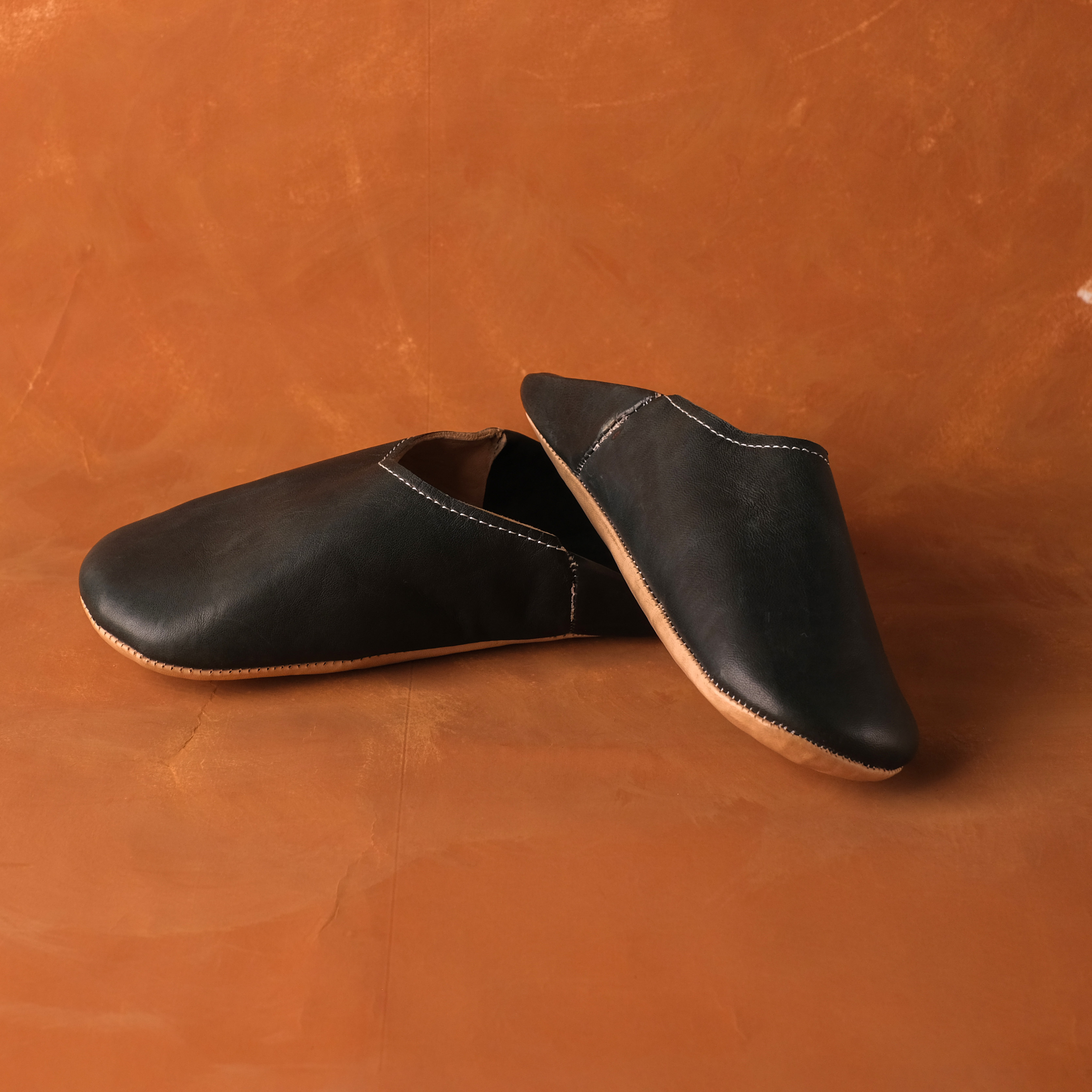 柏柏手工鞋 ｜深邃灰 - 圓｜摩洛哥