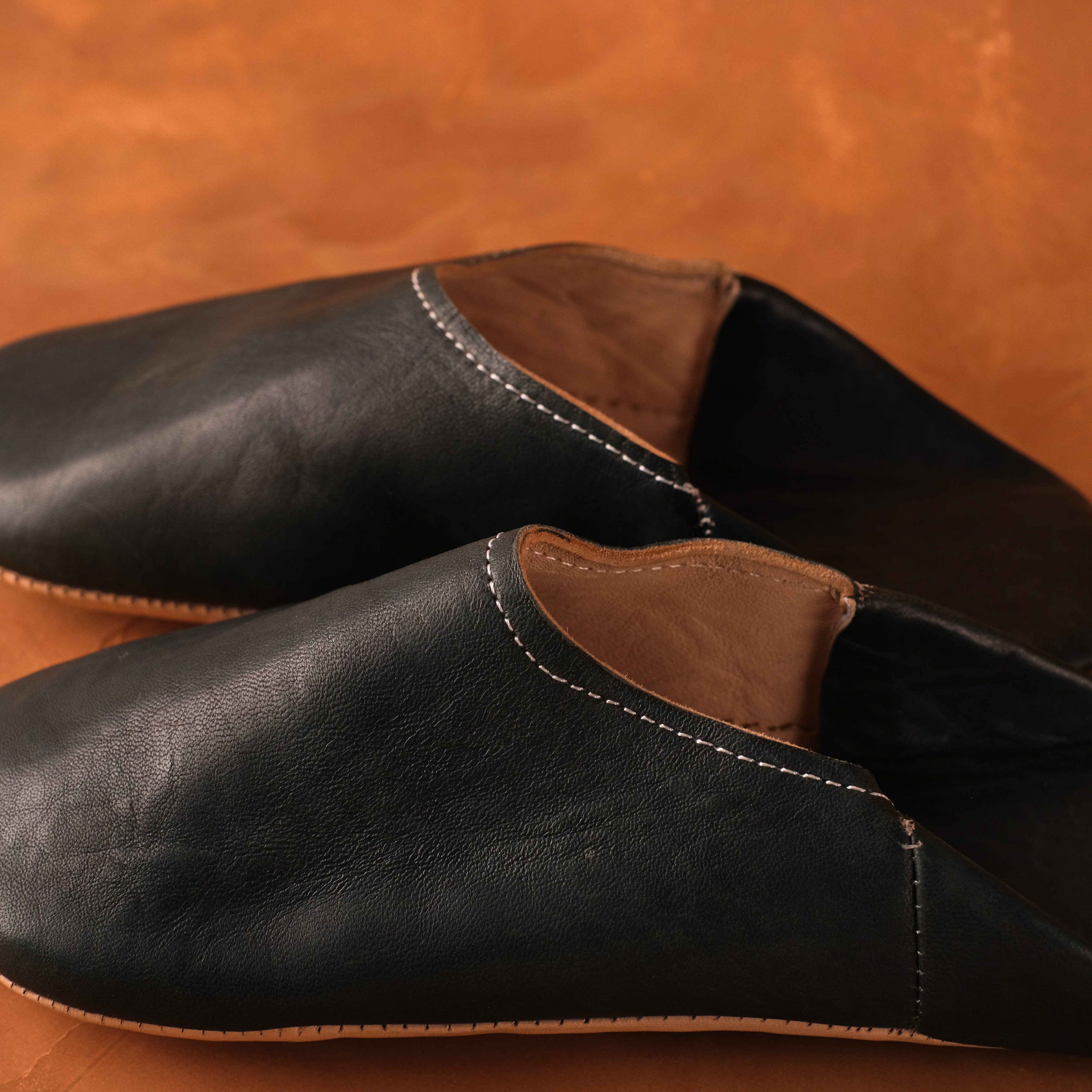 柏柏手工鞋 ｜深邃灰 - 圓｜摩洛哥