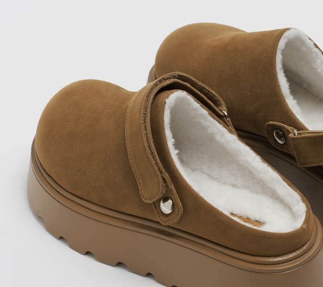 RY006 Noir 復古內刷毛毛clog