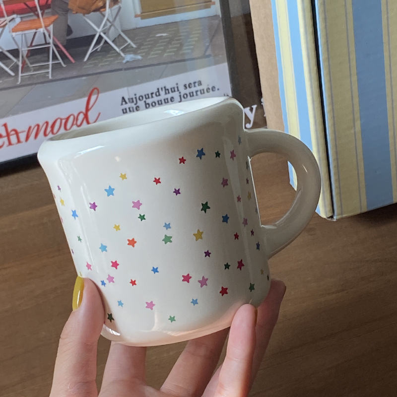 《6462》Ins風星星陶瓷馬克杯(350ml)