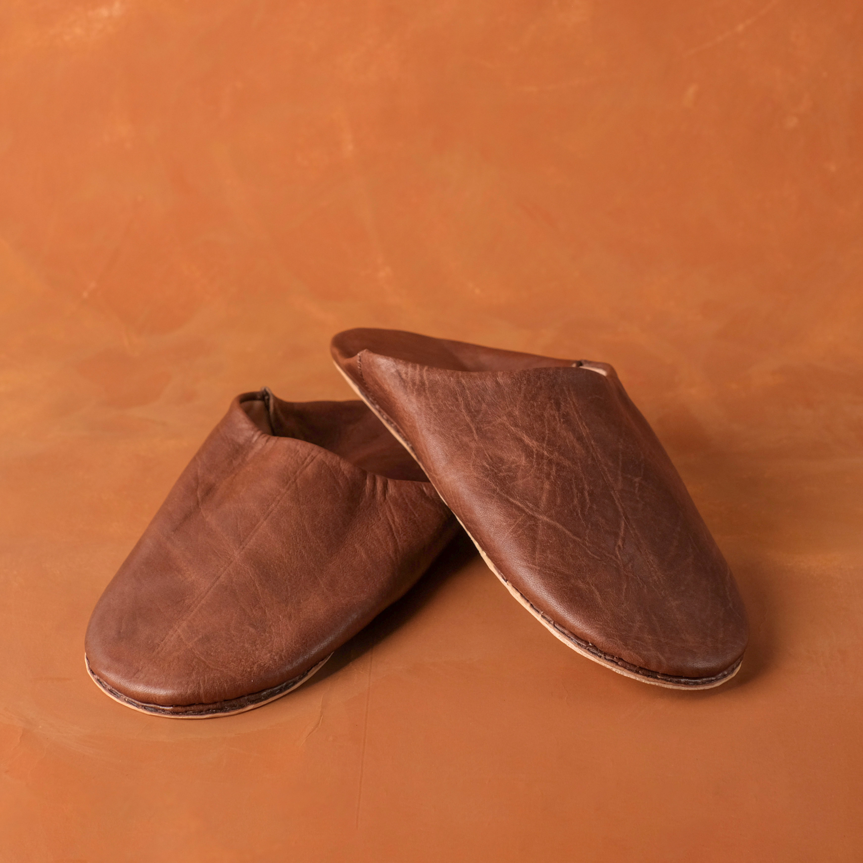 柏柏手工鞋 ｜深邃棕 - 圓｜外出款｜摩洛哥