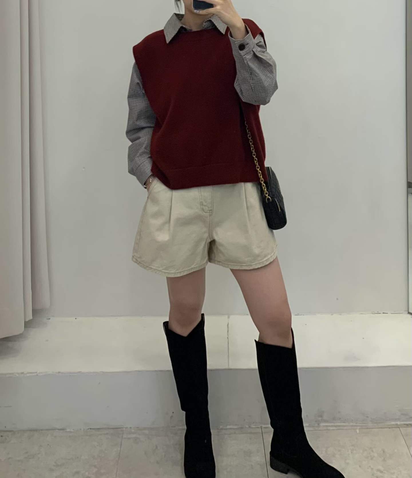 FP5324 後鬆緊A字型水洗牛仔短褲