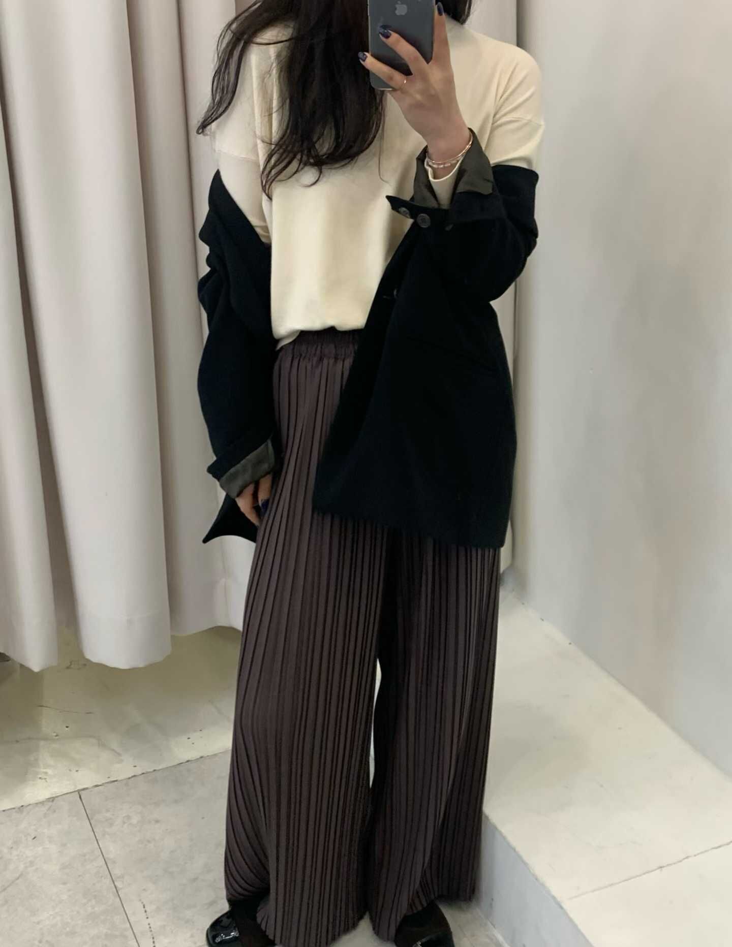 FP5327 高級雪紡全鬆緊機器壓褶褲