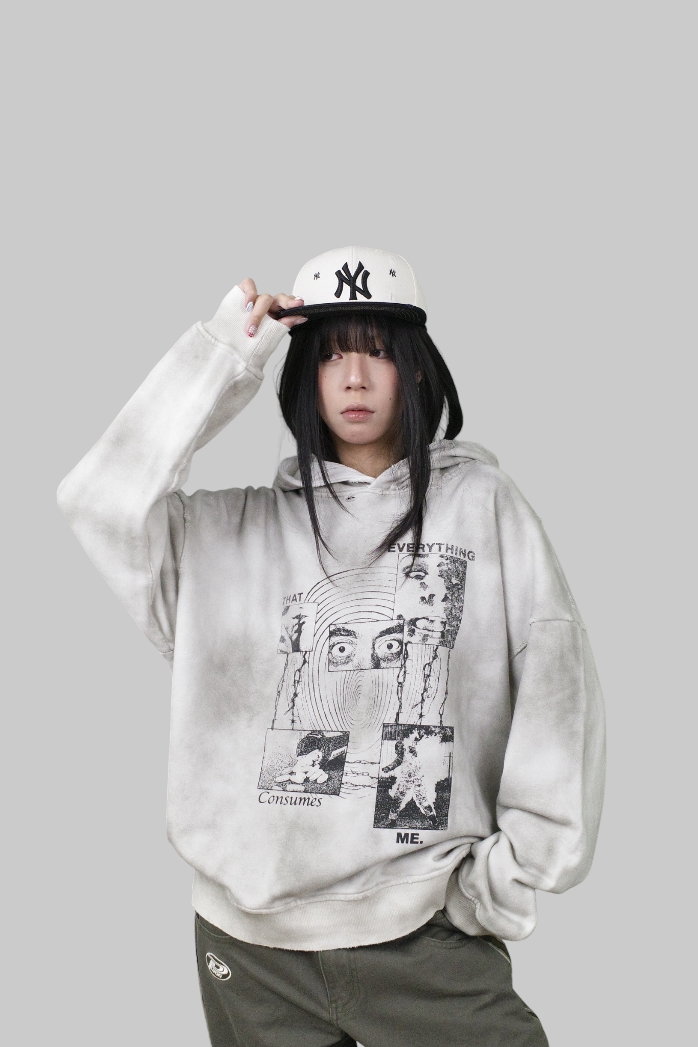 『Always_Good』水洗 髒染 刷破 短版 帽TEE