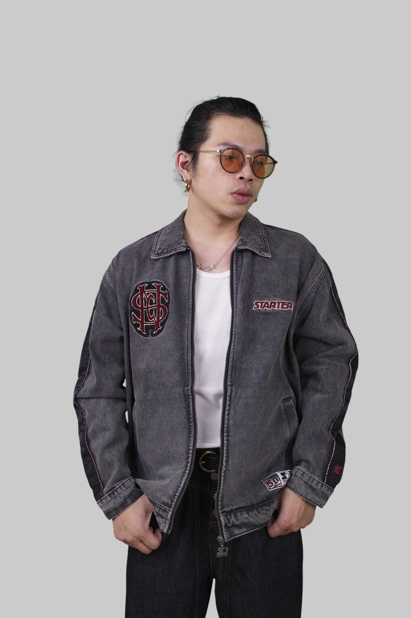 『Always_Good』刺繡 貼布 翻領 牛仔 夾克 外套