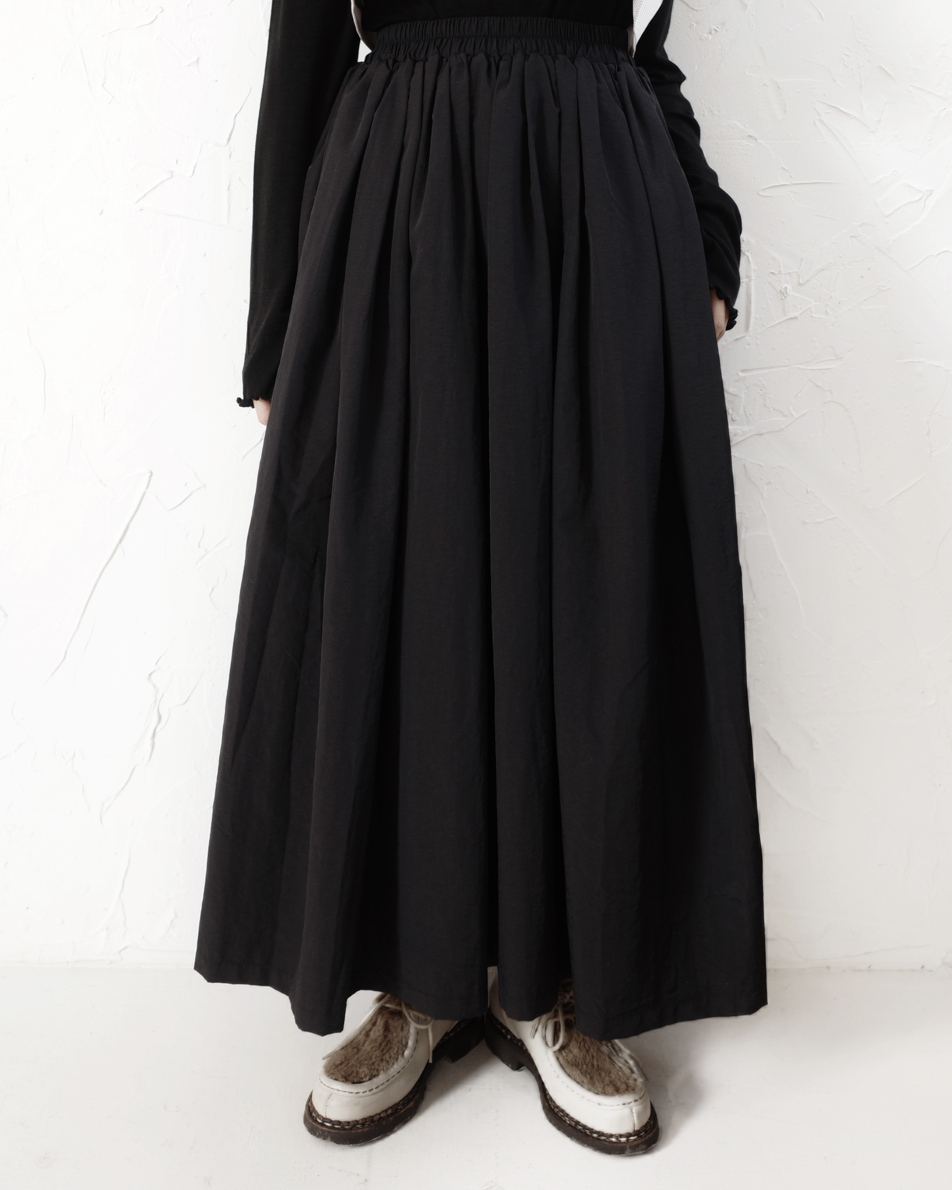 【 Kiki.co made 】Two-way Layering skirt - Black